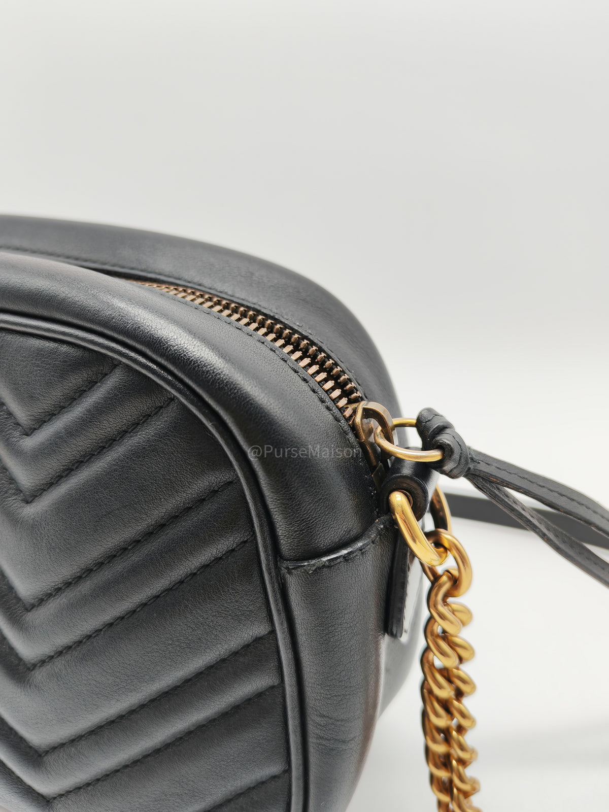 Gucci GG Marmont Camera Bag Small in Black Matelasse Leather Crossbody Bag