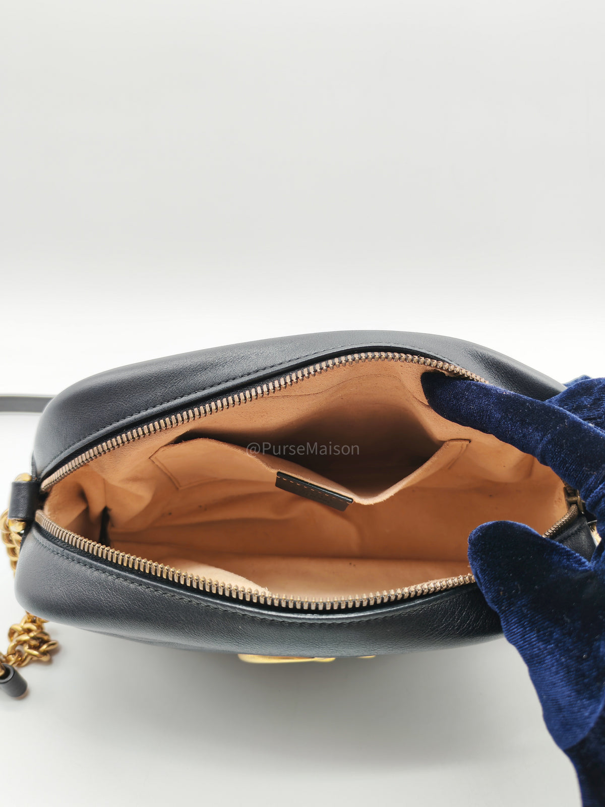 Gucci GG Marmont Camera Bag Small in Black Matelasse Leather Crossbody Bag