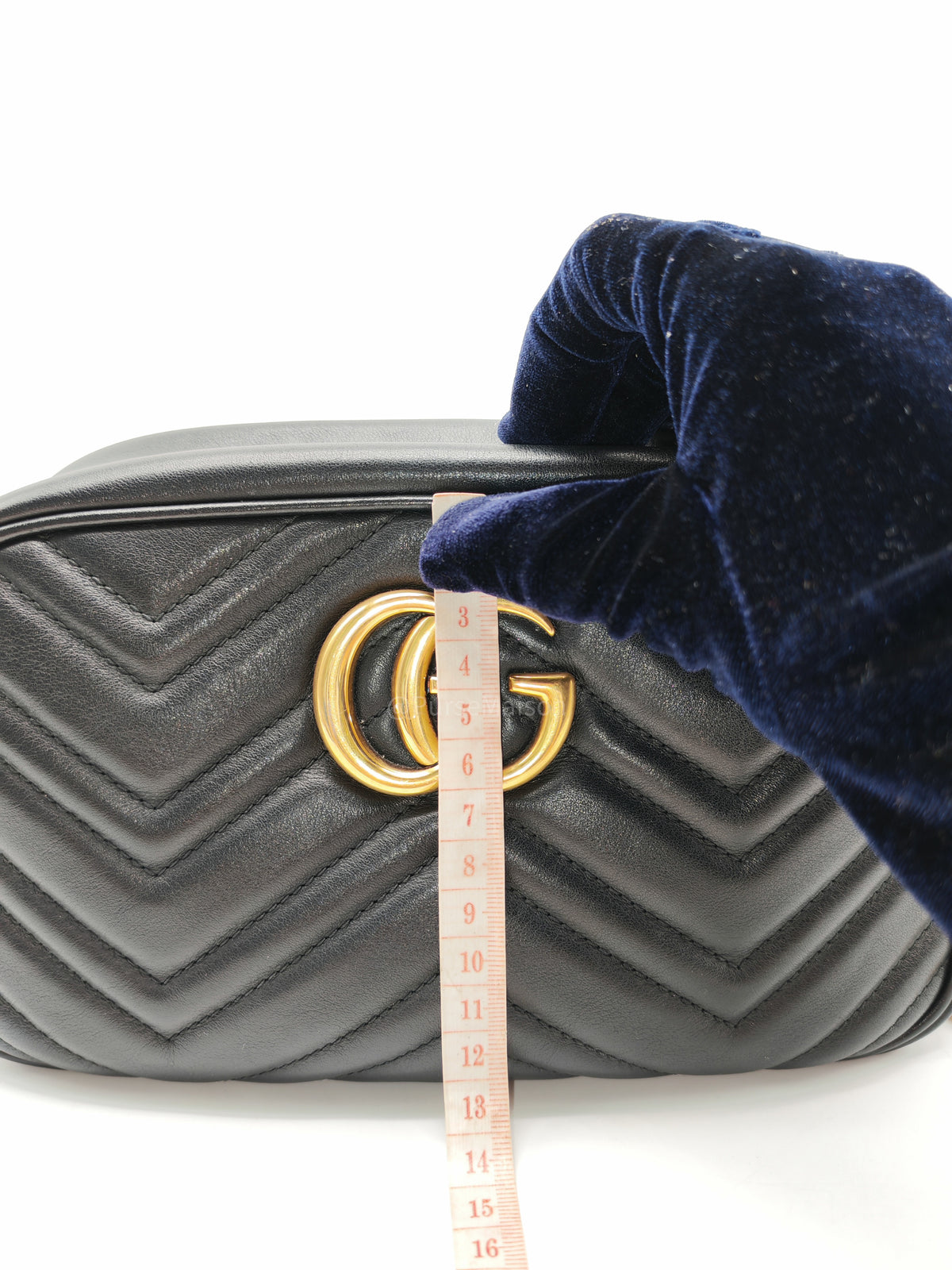 Gucci GG Marmont Camera Bag Small in Black Matelasse Leather Crossbody Bag
