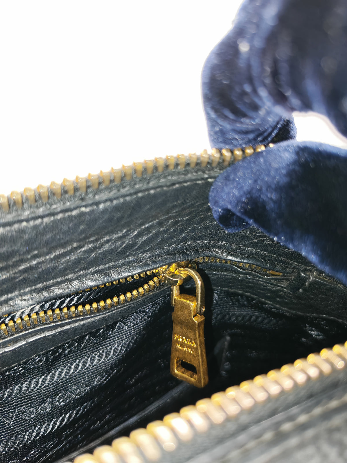 Prada Sacca 2 Manici Hobo Bag in Black Vitello Daino Leather and Gold Hardware