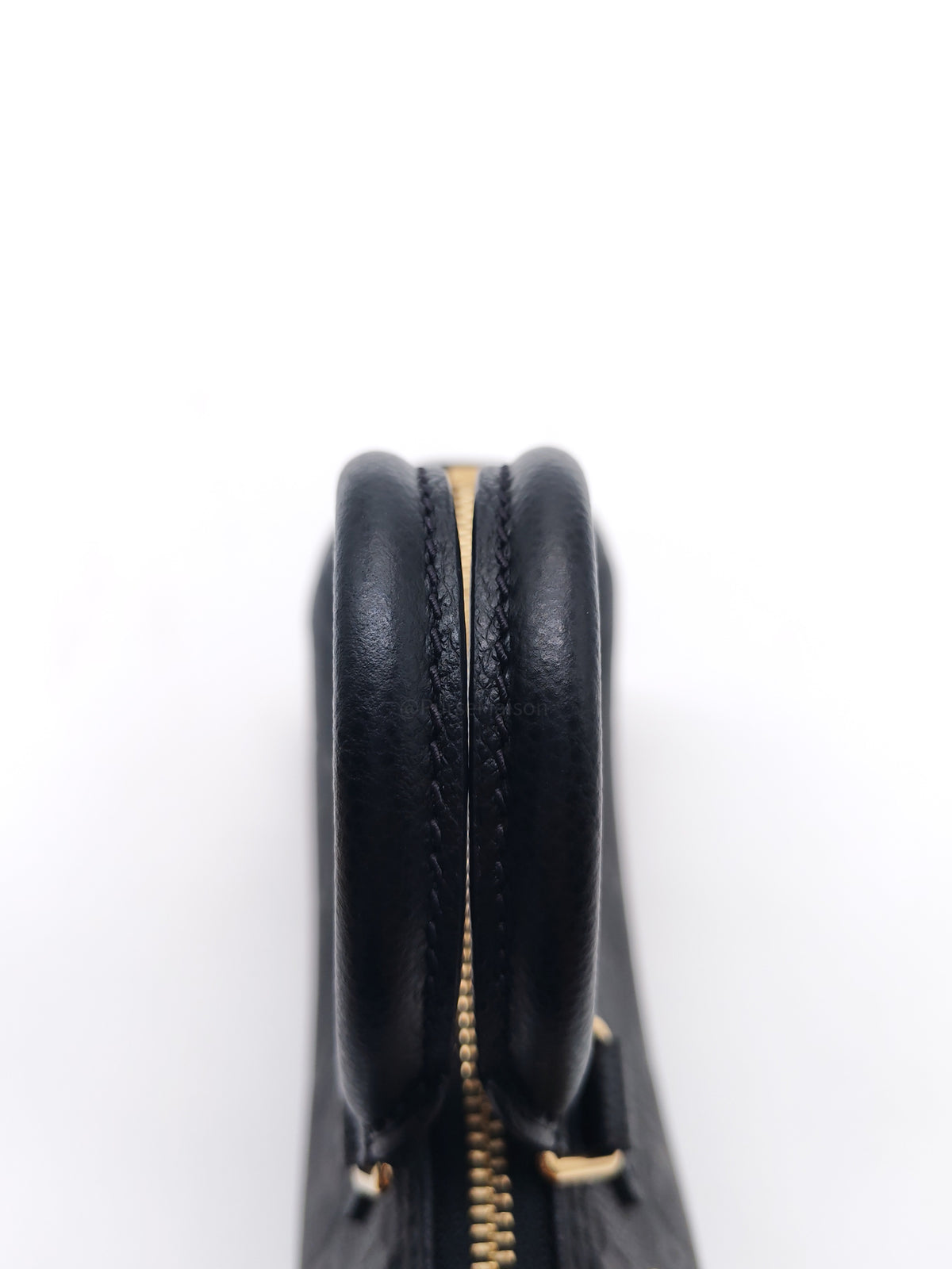 Louis Vuitton Nano Speedy Bandouliere in Black Monogram Empreinte Leather and Gold Hardware Microchip