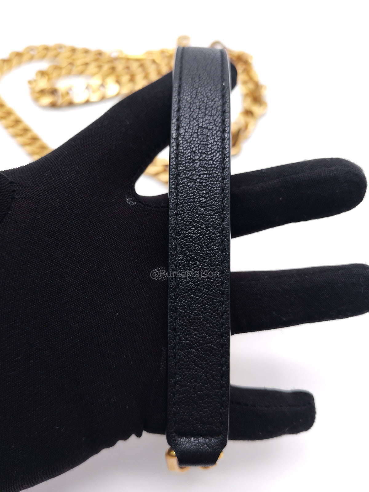 Yves Saint Laurent College Shoulder Bag Medium in Black Chevron Quilted Leather and Gold Hardware