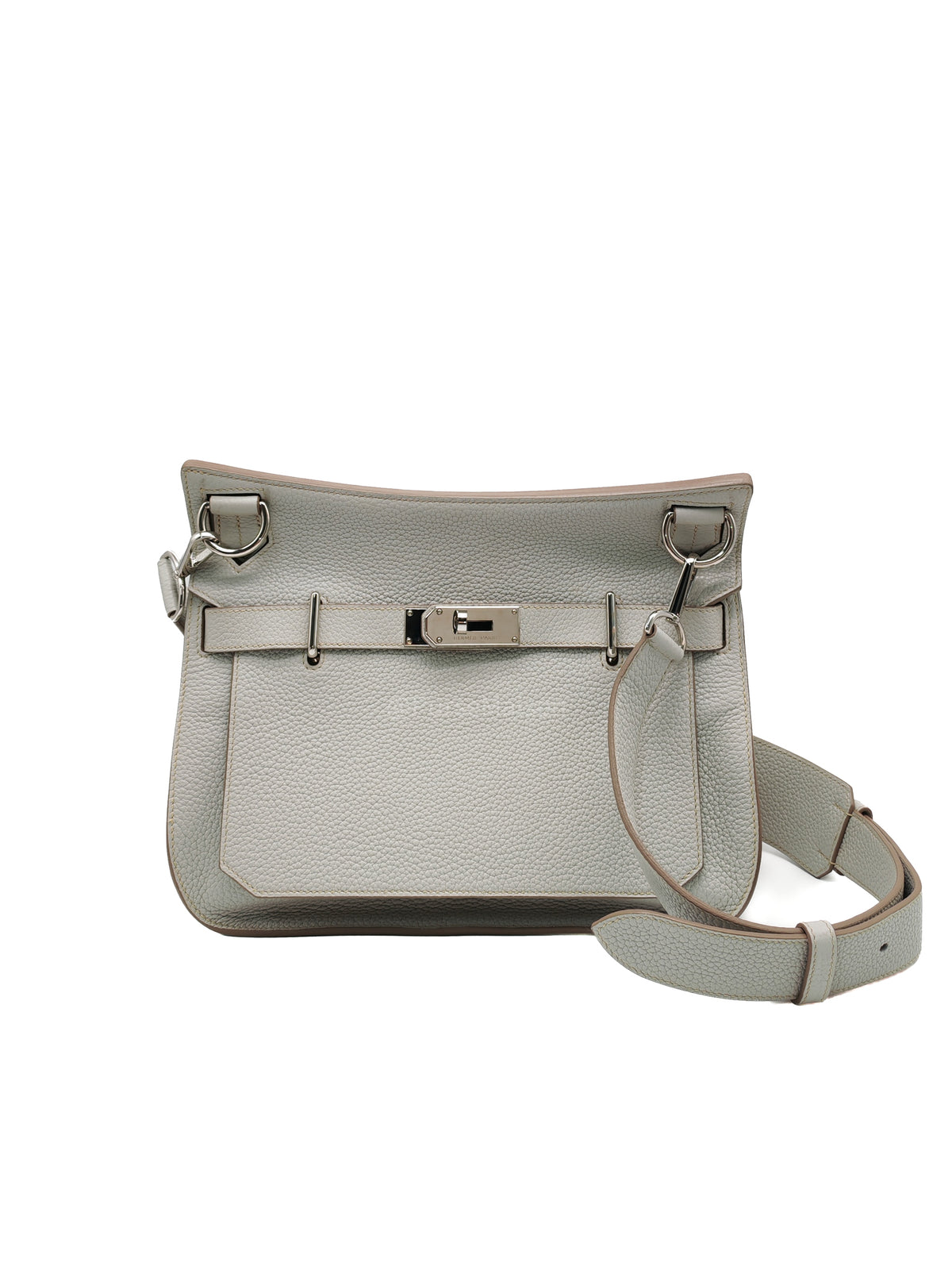 Hermes Jypsiere 31 Gris Pearl Clemence Leather Palladium Hardware Stamp Q Square (2013)
