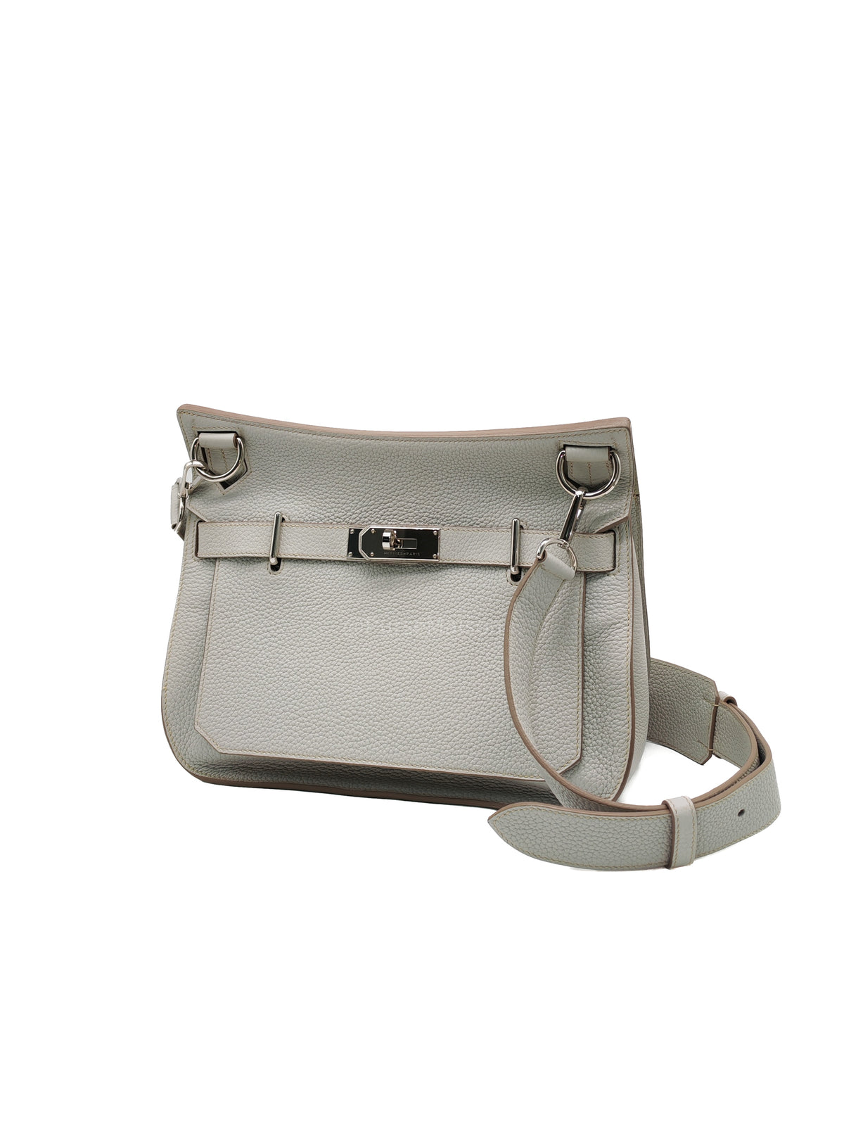 Hermes Jypsiere 31 Gris Pearl Clemence Leather Palladium Hardware Stamp Q Square (2013)