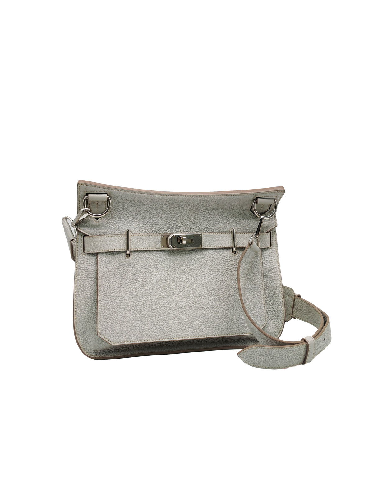 Hermes Jypsiere 31 Gris Pearl Clemence Leather Palladium Hardware Stamp Q Square (2013)
