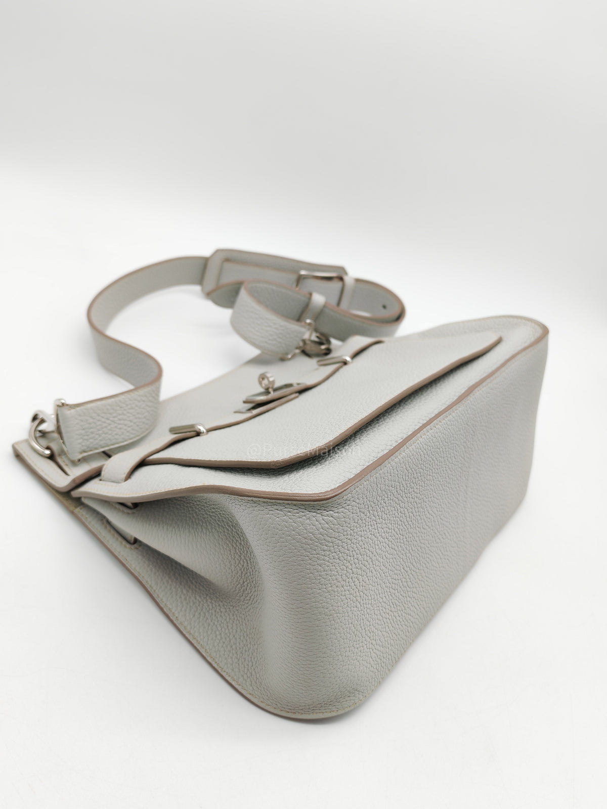 Hermes Jypsiere 31 Gris Pearl Clemence Leather Palladium Hardware Stamp Q Square (2013)