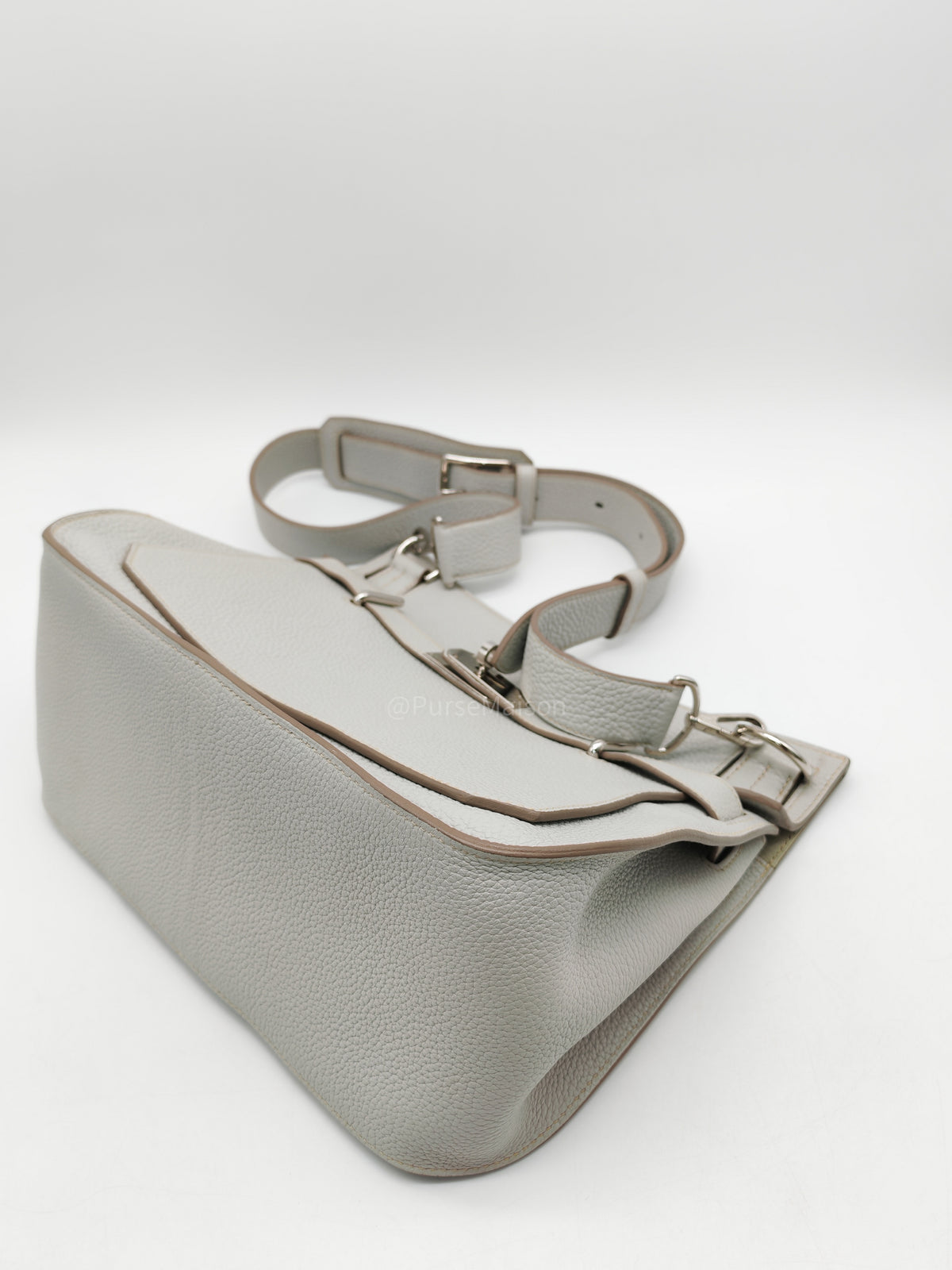 Hermes Jypsiere 31 Gris Pearl Clemence Leather Palladium Hardware Stamp Q Square (2013)