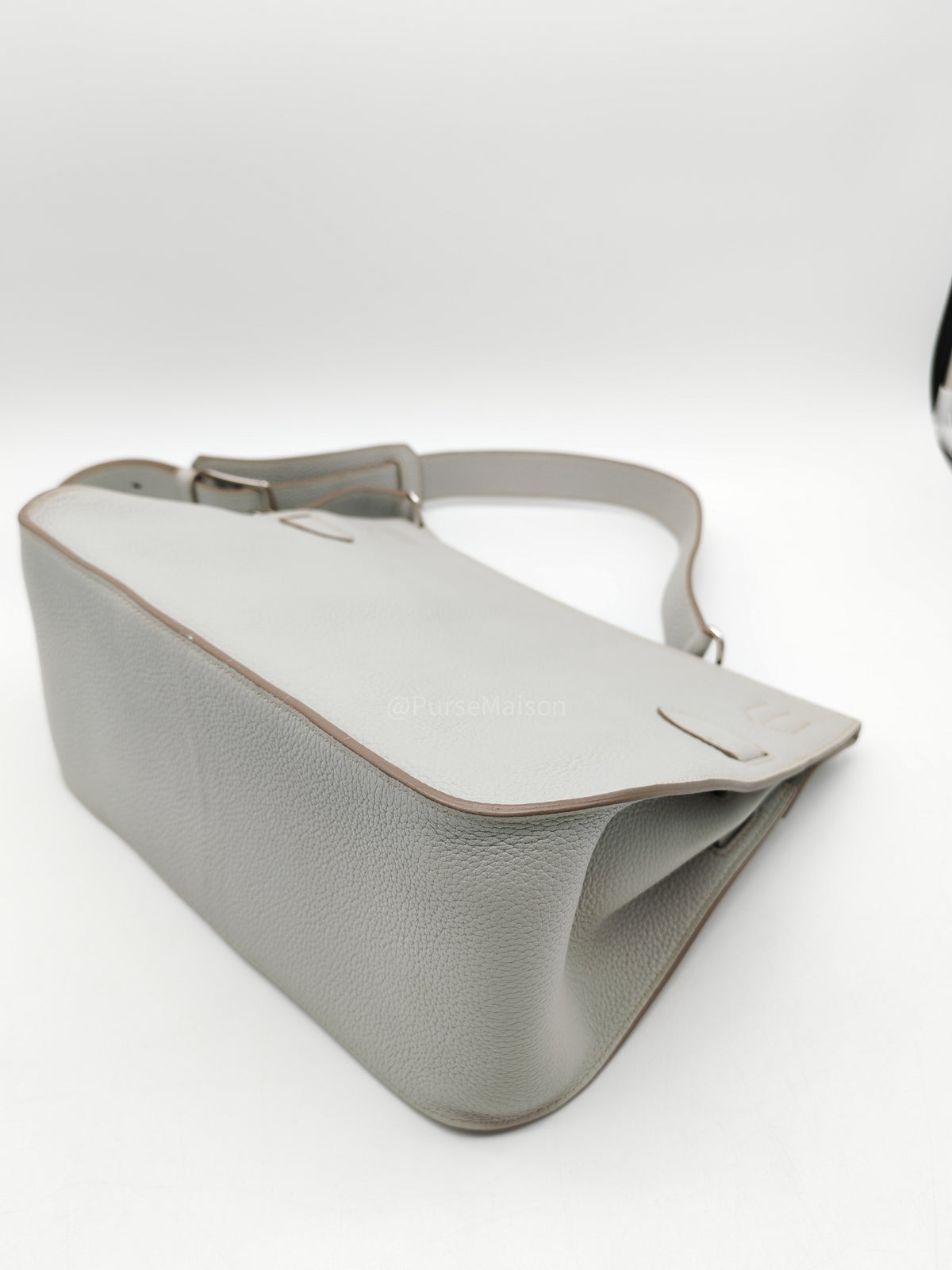 Hermes Jypsiere 31 Gris Pearl Clemence Leather Palladium Hardware Stamp Q Square (2013)