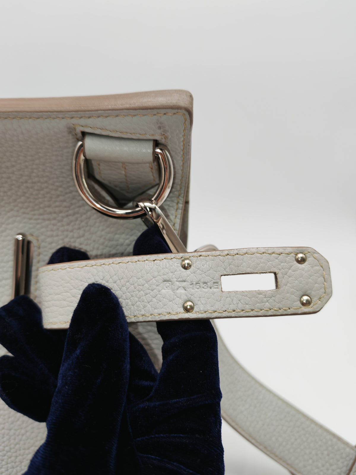 Hermes Jypsiere 31 Gris Pearl Clemence Leather Palladium Hardware Stamp Q Square (2013)