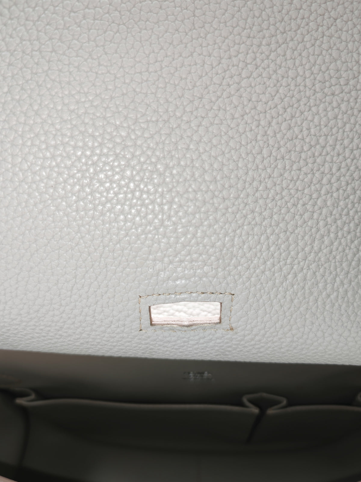Hermes Jypsiere 31 Gris Pearl Clemence Leather Palladium Hardware Stamp Q Square (2013)