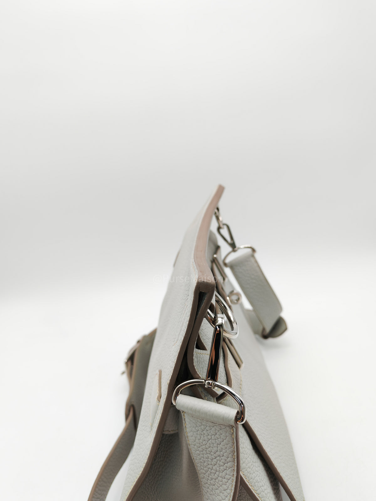 Hermes Jypsiere 31 Gris Pearl Clemence Leather Palladium Hardware Stamp Q Square (2013)