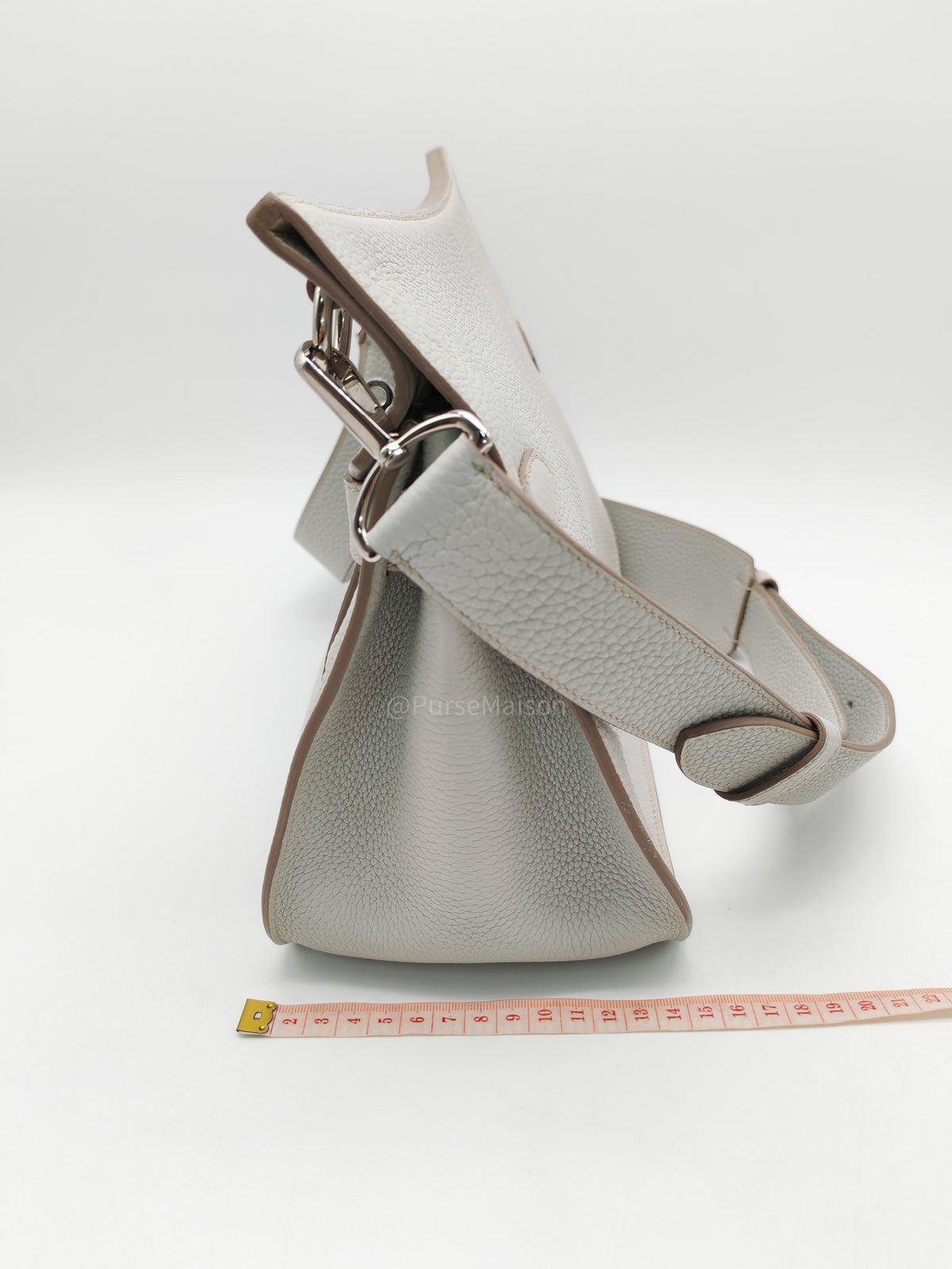 Hermes Jypsiere 31 Gris Pearl Clemence Leather Palladium Hardware Stamp Q Square (2013)