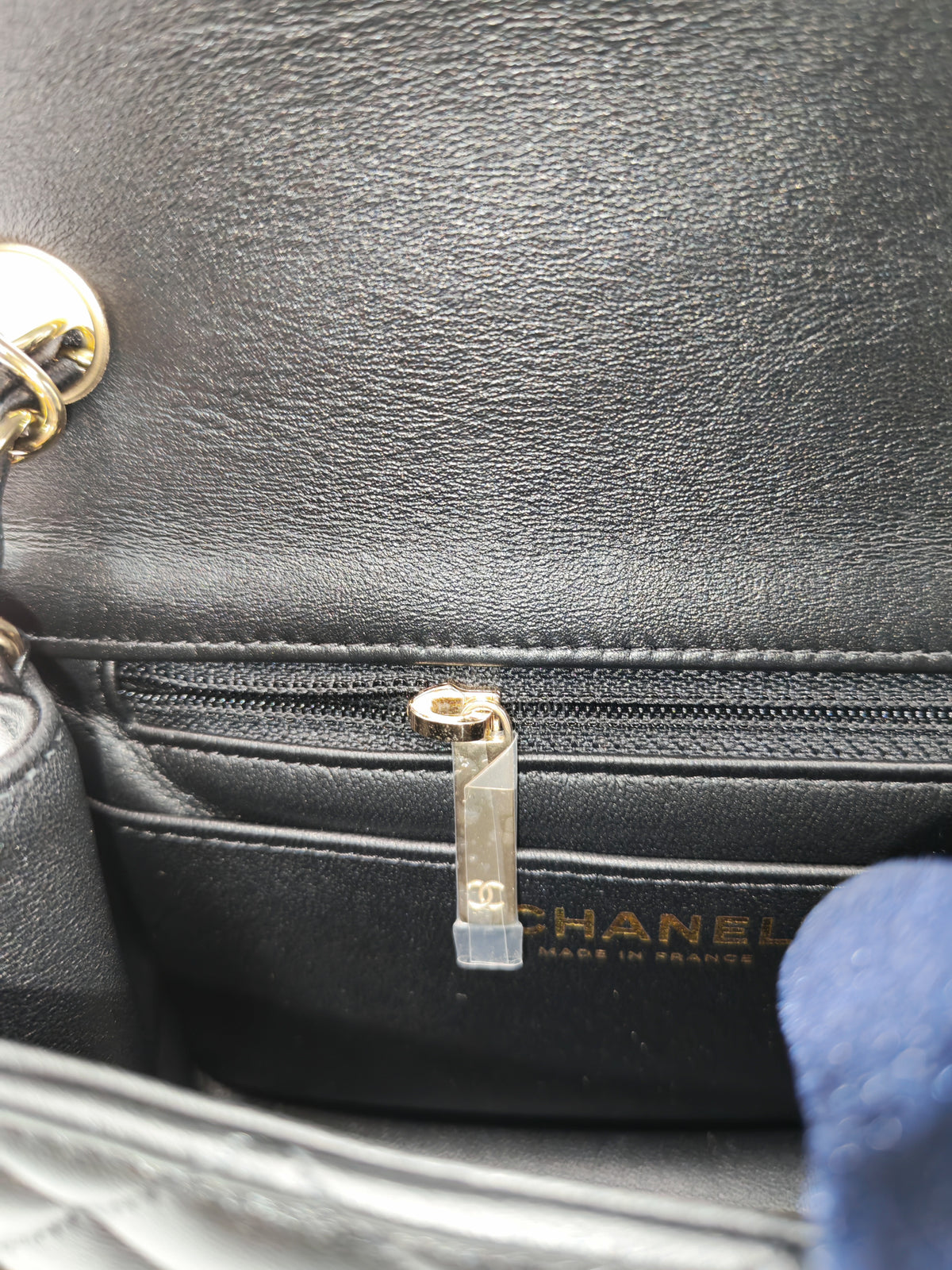 Chanel Mini Square Flap Bag in Black Quilted Lambskin Leather and Light Gold Hardware Microchip (T3****KK)