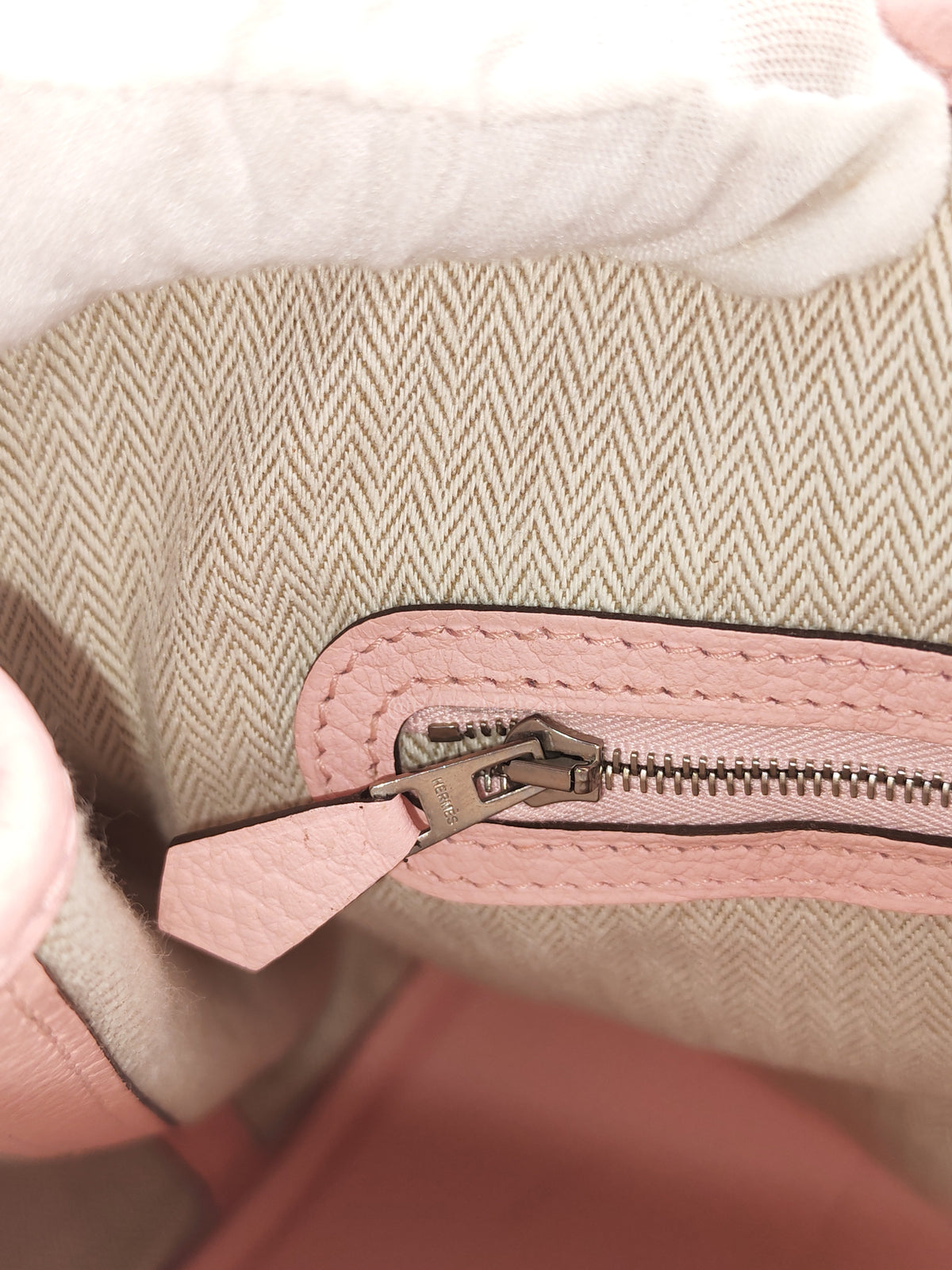 Hermes Garden Party Tote 36 (GPT) in Rose Sakura Clemence Leather and Palladium Hardware Stamp T (2015)