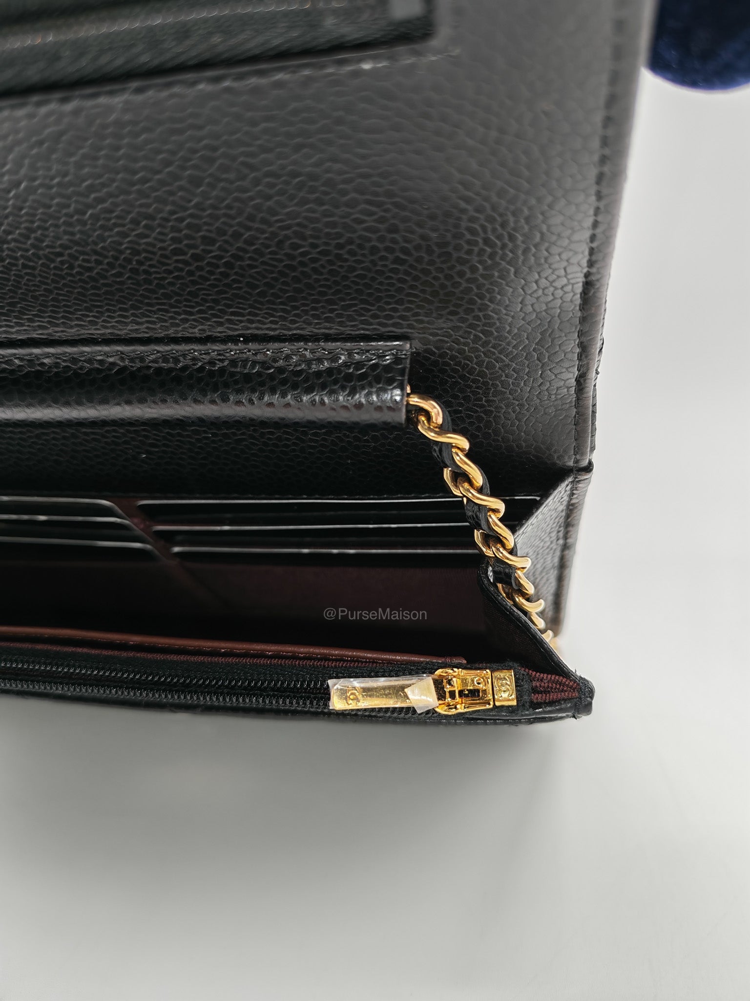 Chanel Wallet on Chain in Black Quilted Caviar Leather and Gold Hardware Microchip