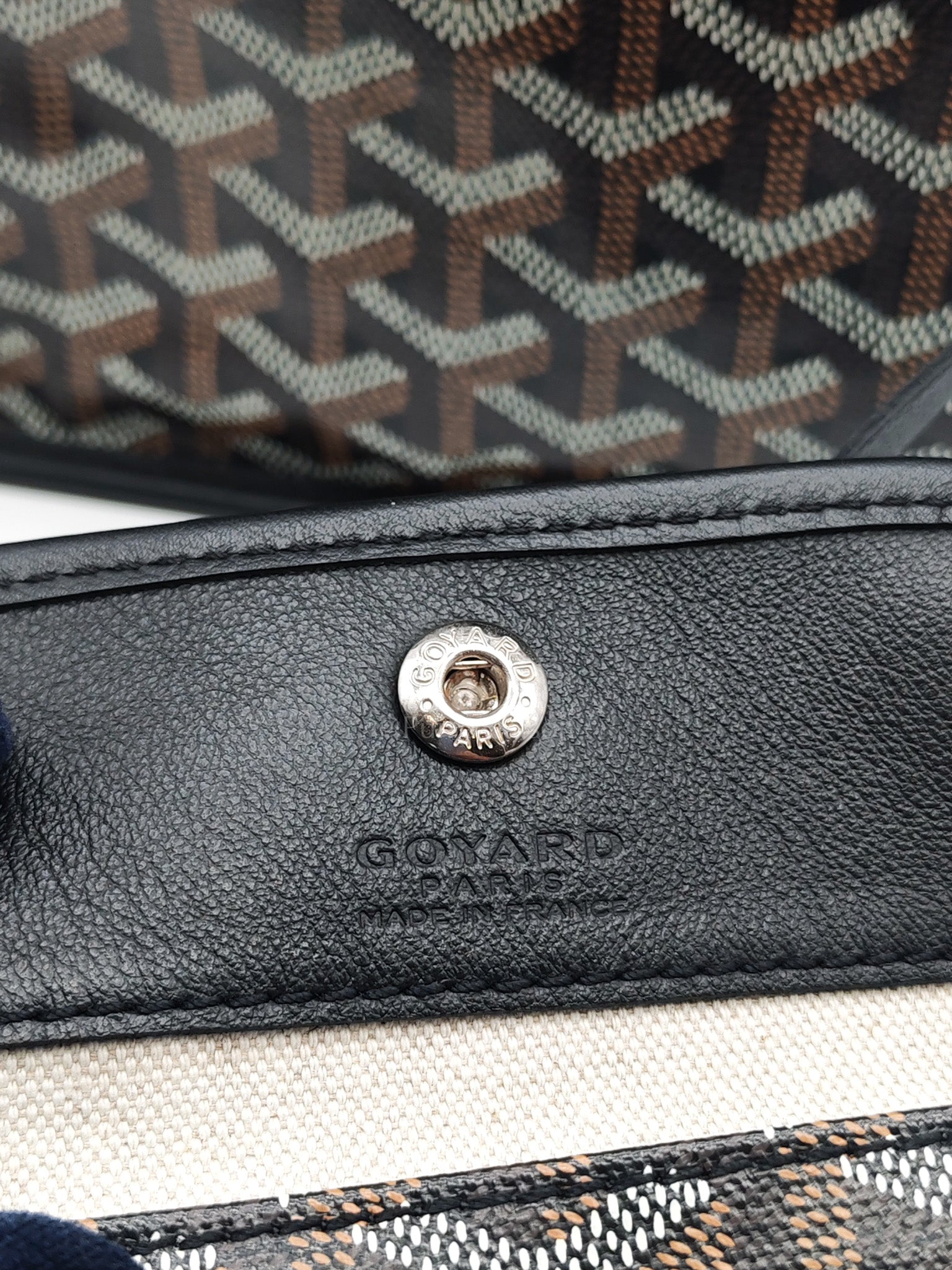 Mini Anjou in Black Goyardine Canvas