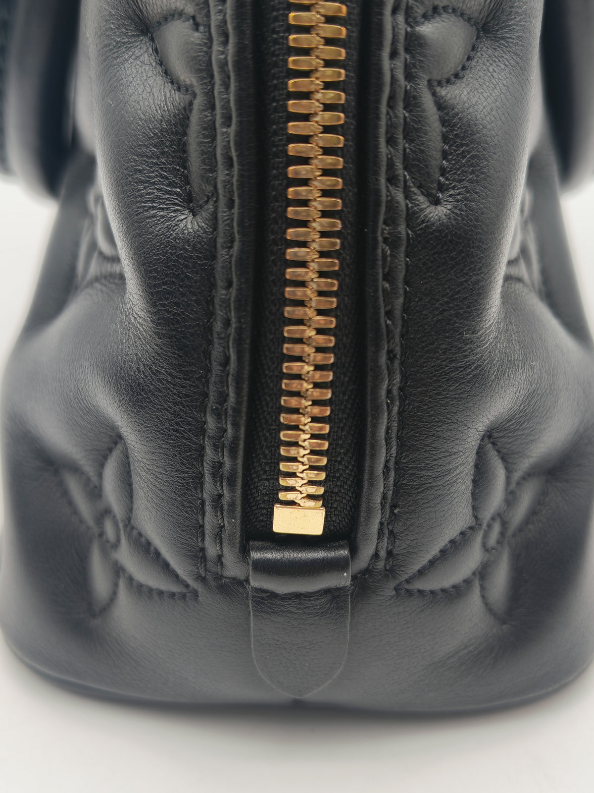 Louis Vuitton Alma BB in Black Bubblegram Quilted Calfskin Leather and Gold Hardware Microchip