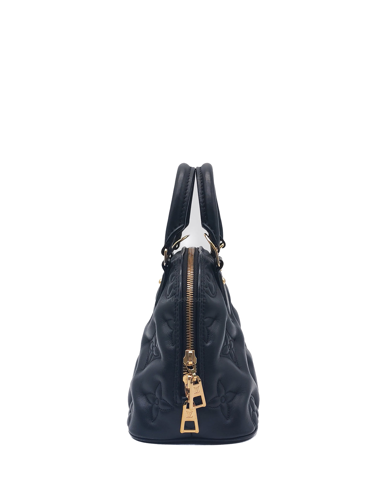 Louis Vuitton Alma BB in Black Bubblegram Quilted Calfskin Leather and Gold Hardware Microchip