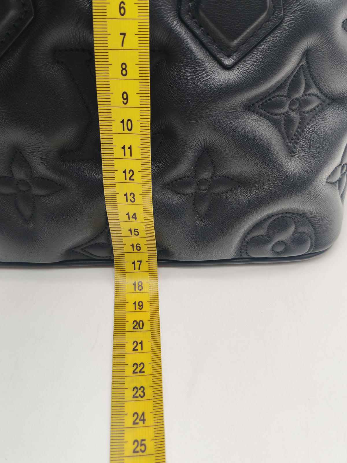 Louis Vuitton Alma BB in Black Bubblegram Quilted Calfskin Leather and Gold Hardware Microchip