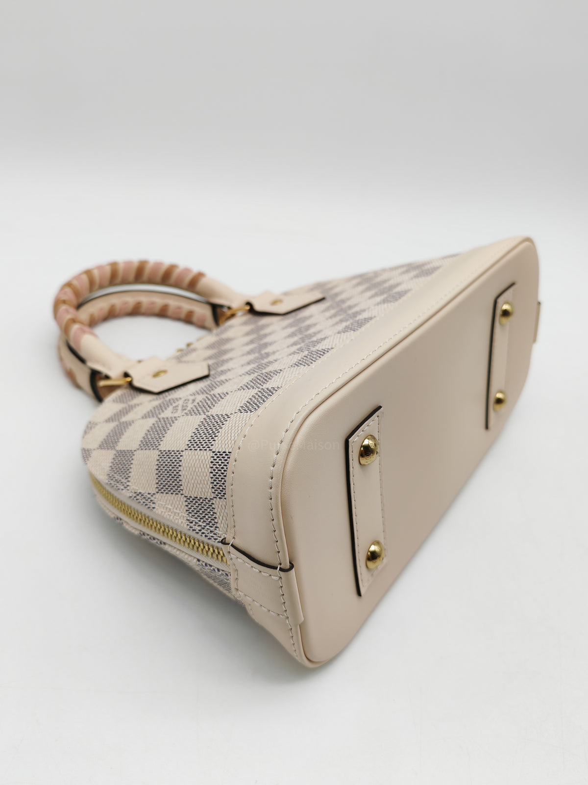 Louis Vuitton Alma BB in Damier Azur Canvas Braided Handles and Gold Hardware (Datecode: TH0036)
