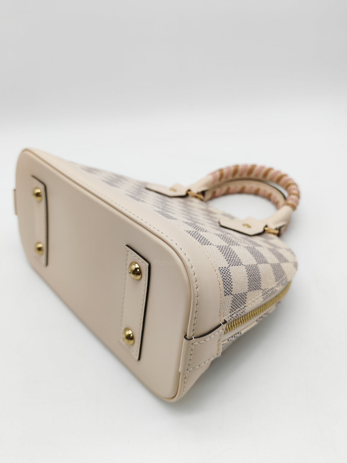 Louis Vuitton Alma BB in Damier Azur Canvas Braided Handles and Gold Hardware (Datecode: TH0036)