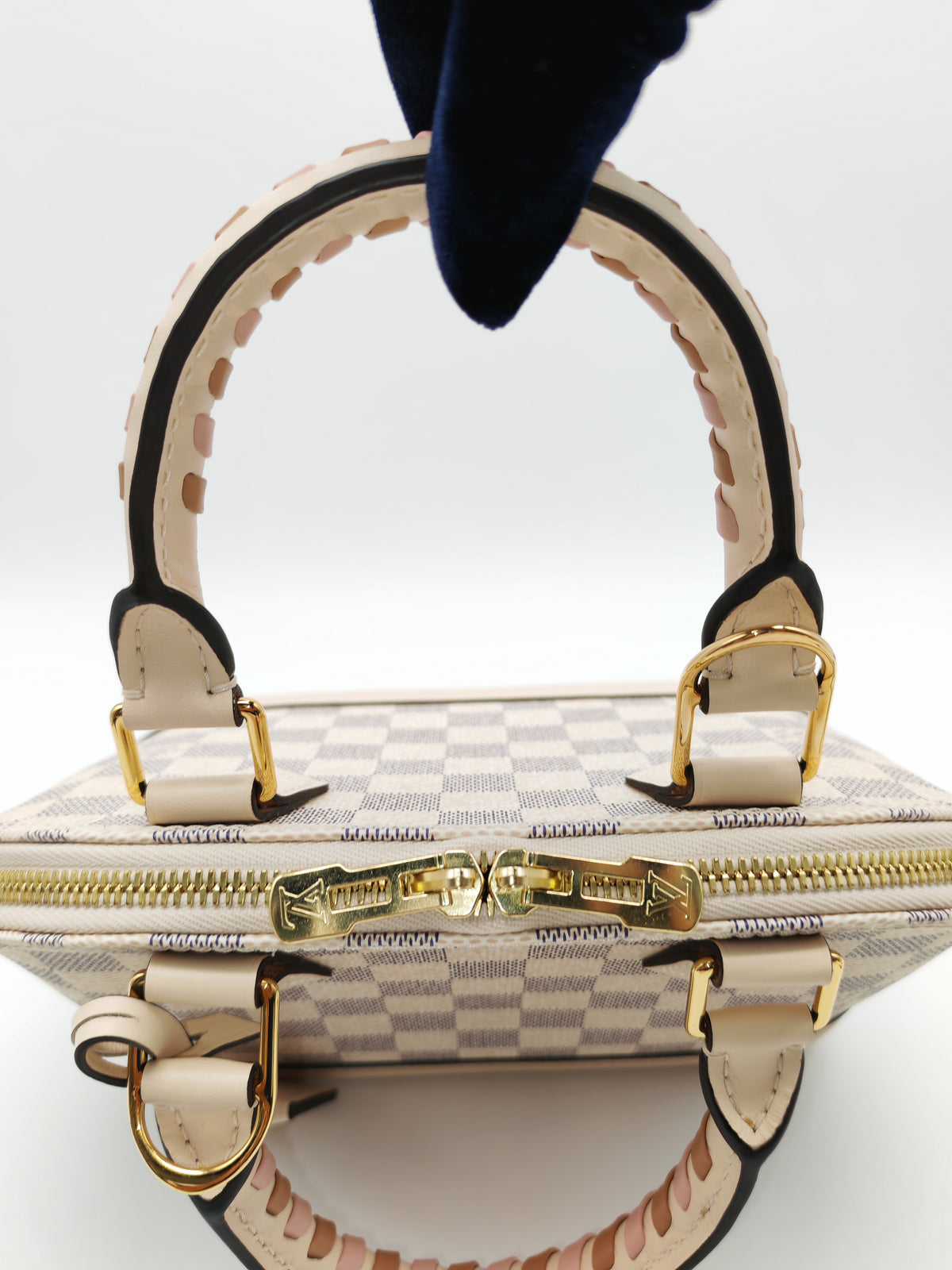 Louis Vuitton Alma BB in Damier Azur Canvas Braided Handles and Gold Hardware (Datecode: TH0036)