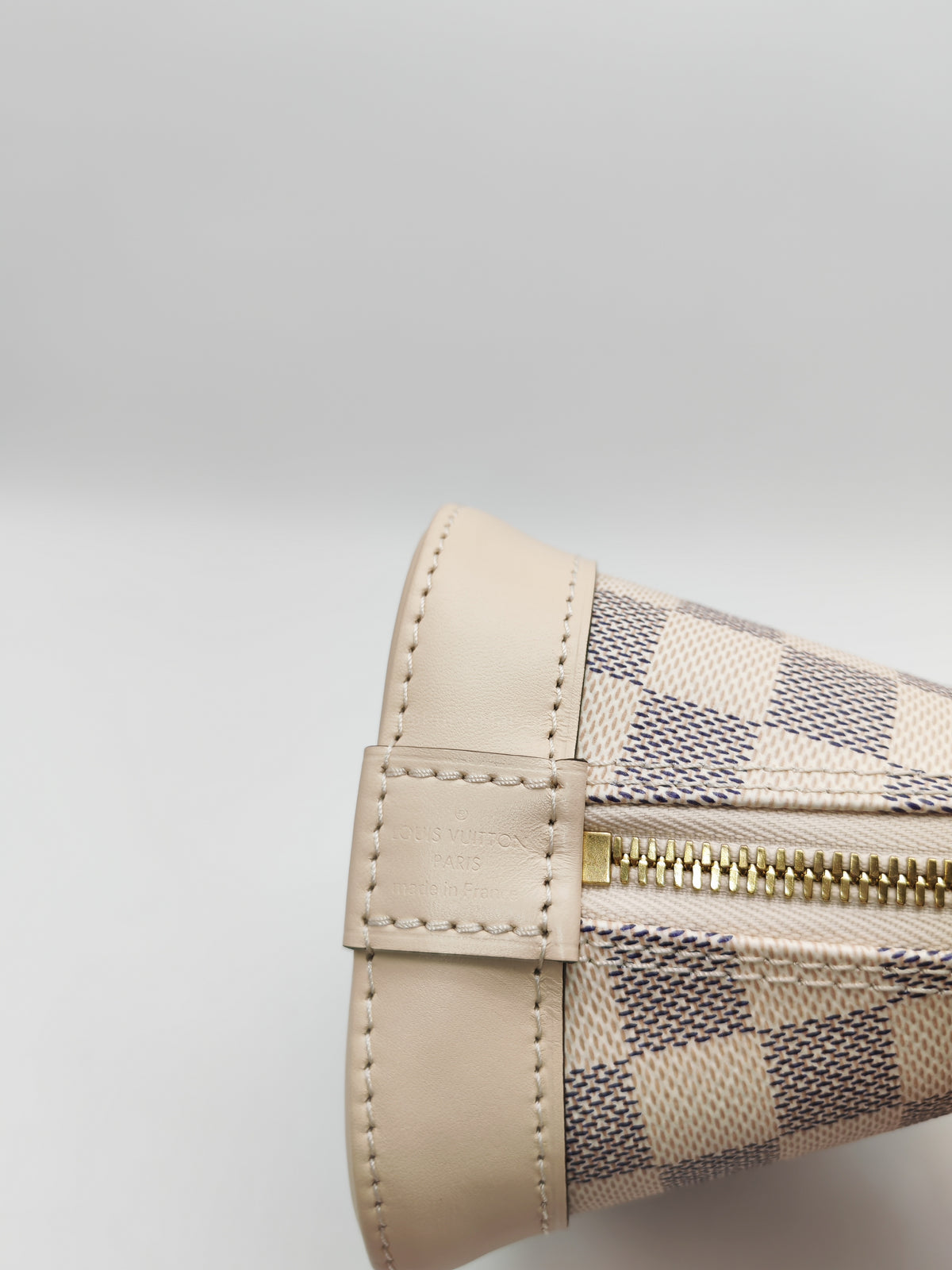 Louis Vuitton Alma BB in Damier Azur Canvas Braided Handles and Gold Hardware (Datecode: TH0036)