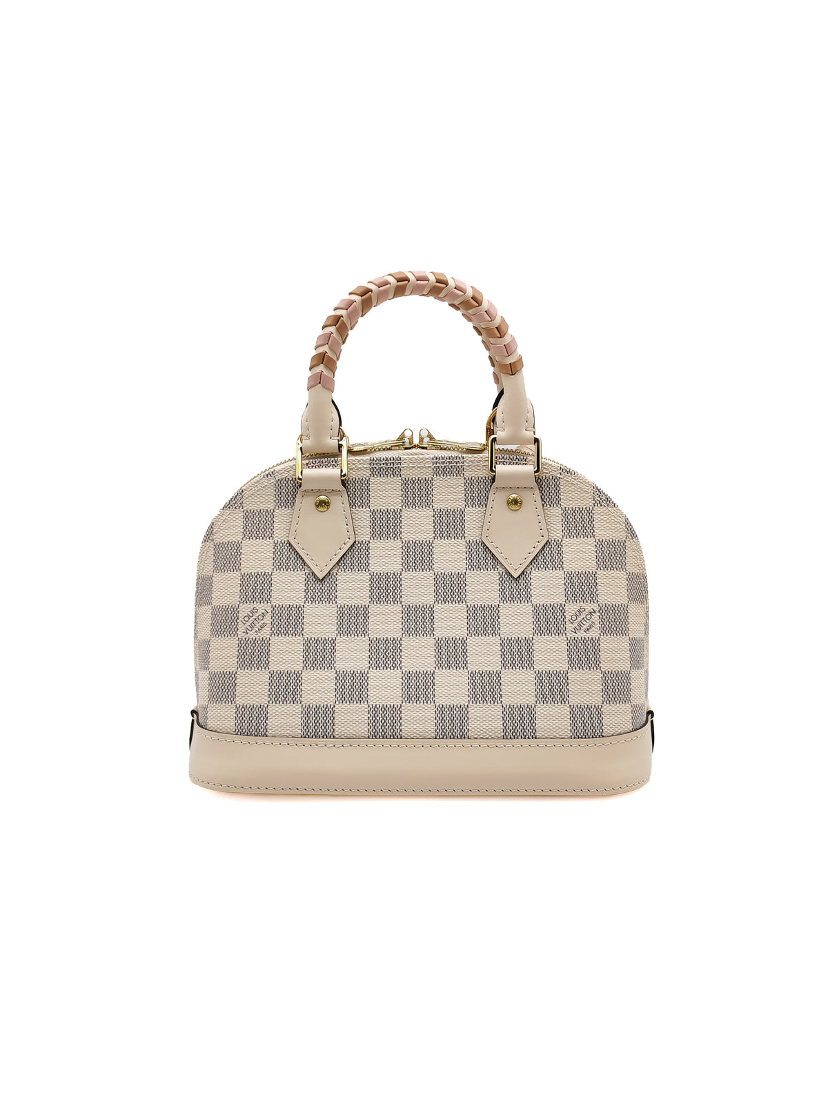 Louis Vuitton Alma BB in Damier Azur Canvas Braided Handles and Gold Hardware (Datecode: TH0036)