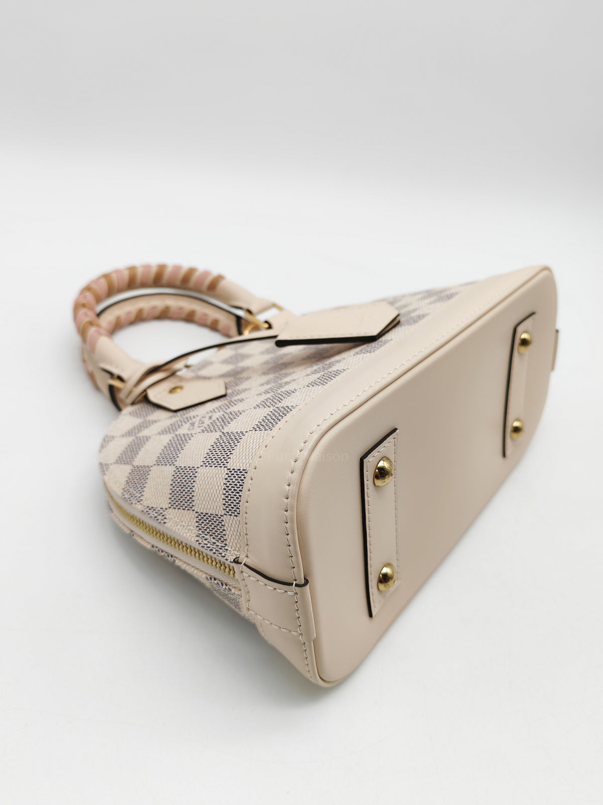 Louis Vuitton Alma BB in Damier Azur Canvas Braided Handles and Gold Hardware (Datecode: TH0036)