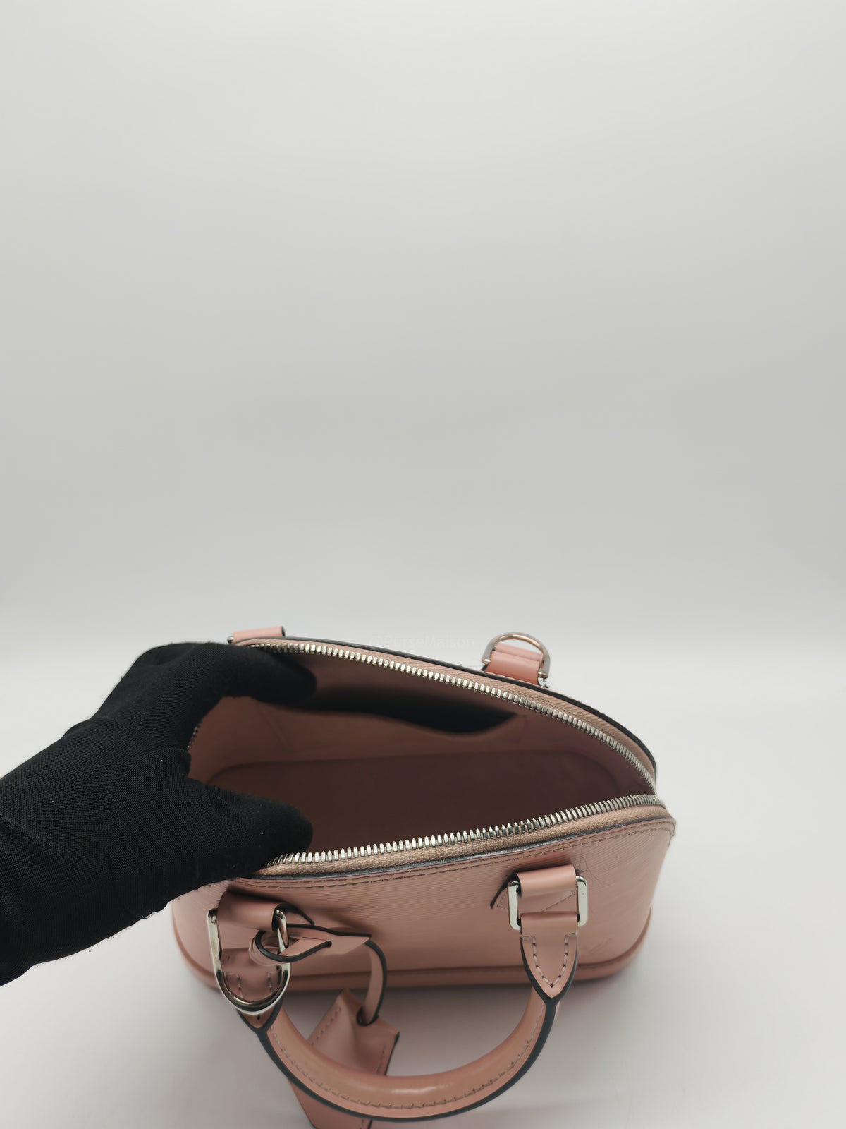 Louis Vuitton Alma BB Handbag in Rose Ballerine Epi Leather and Silver Hardware (Datecode: SN3240)
