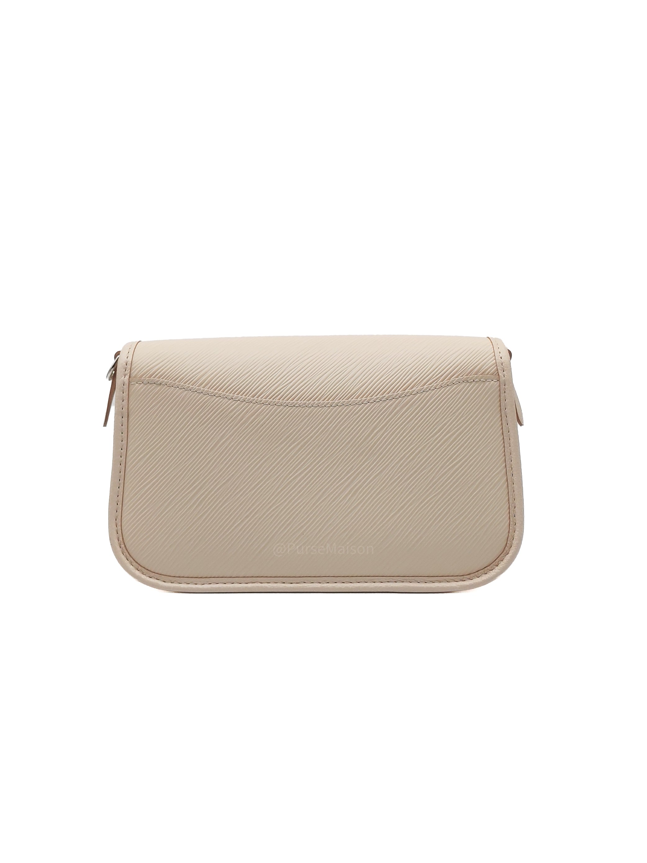 Louis Vuitton Buci Crossbody Bag in Off-White Beige Epi Leather and Silver Hardware Microchip