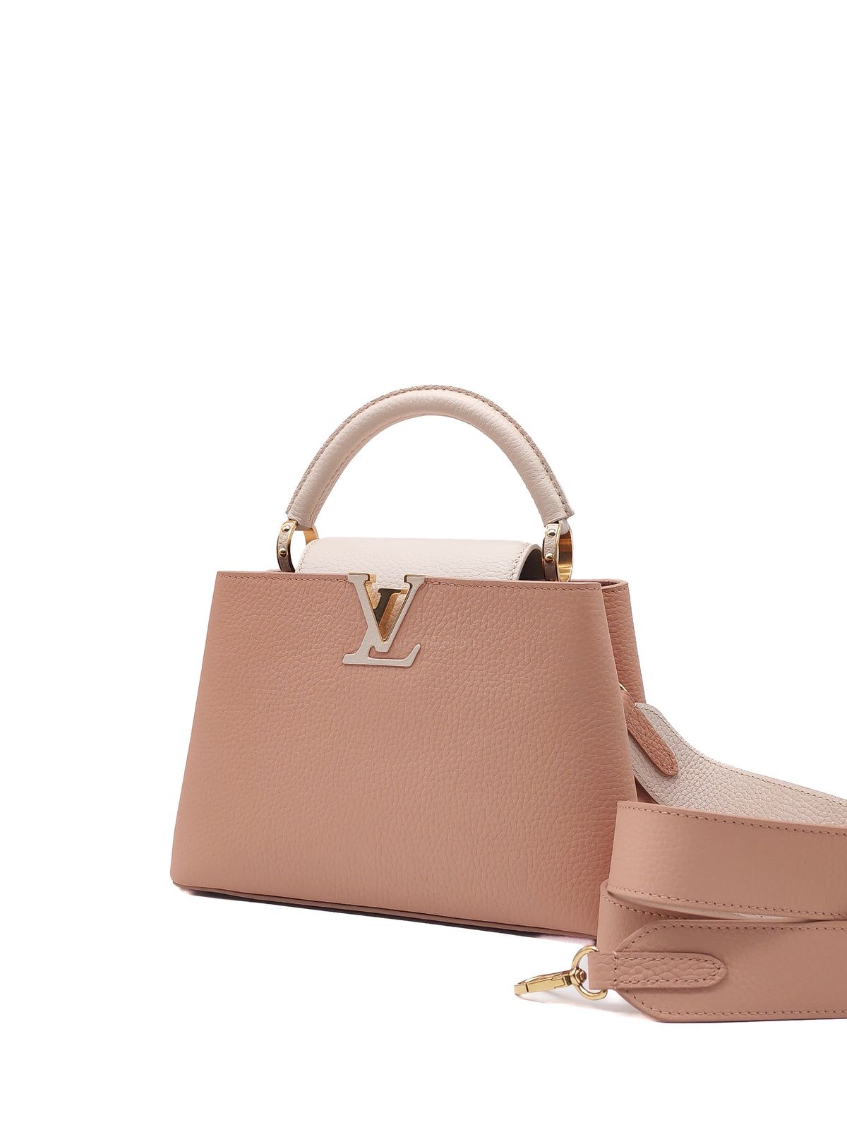 Louis Vuitton Capucines BB in Soft Rose Pink Taurillon Leather and Gold Hardware Microchip