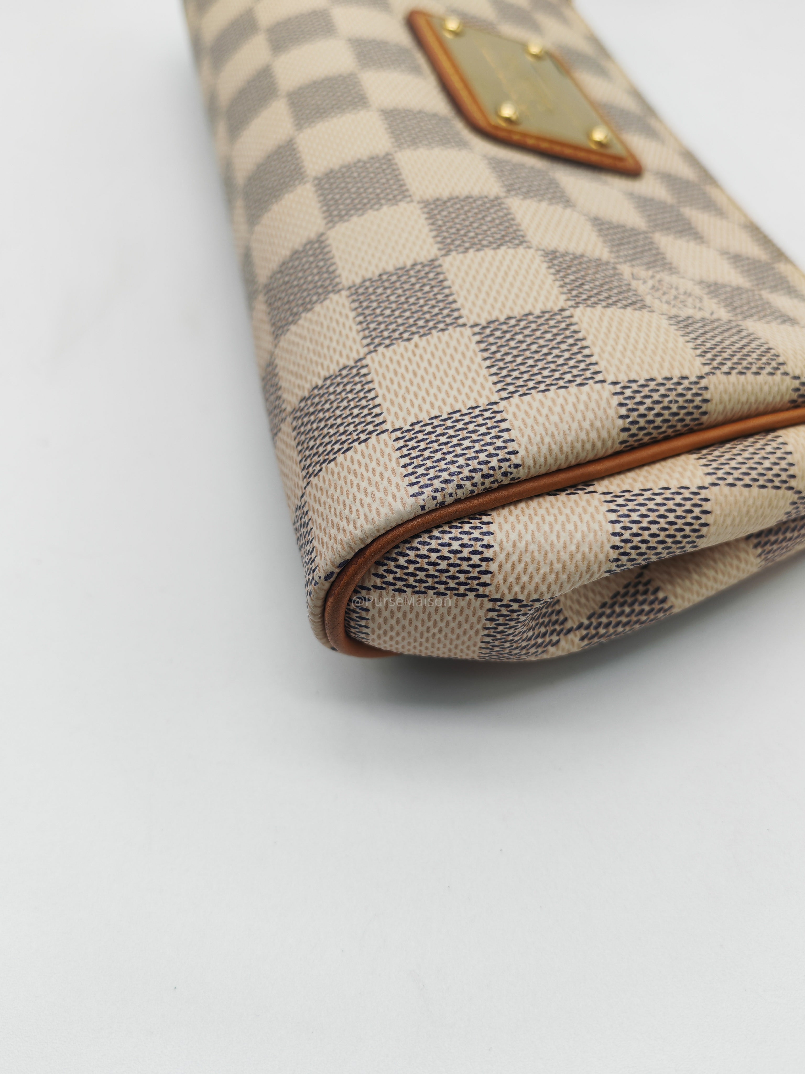 LV Damier Azur Eva Clutch Bag GHW