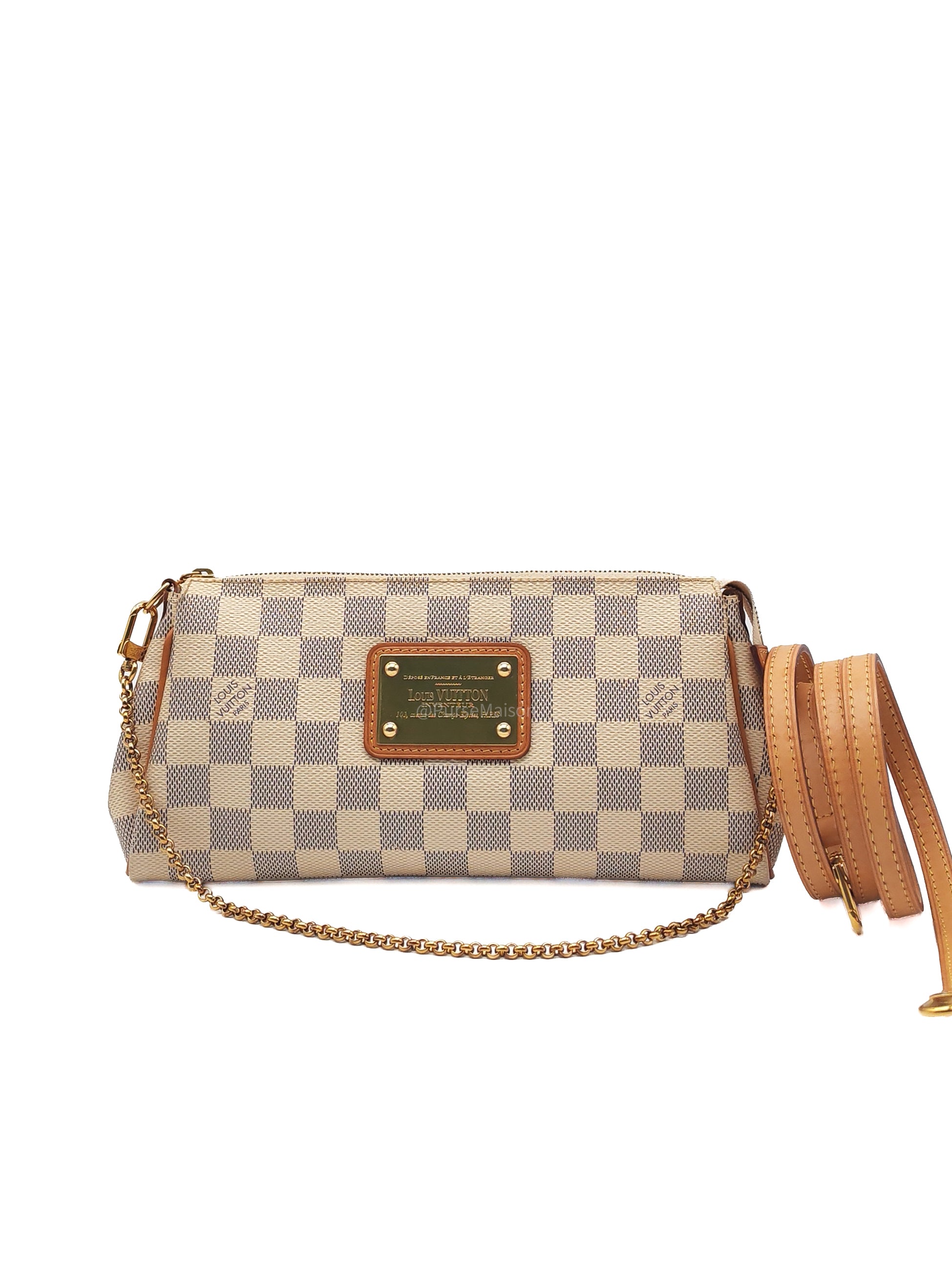 LV Damier Azur Eva Clutch Bag GHW