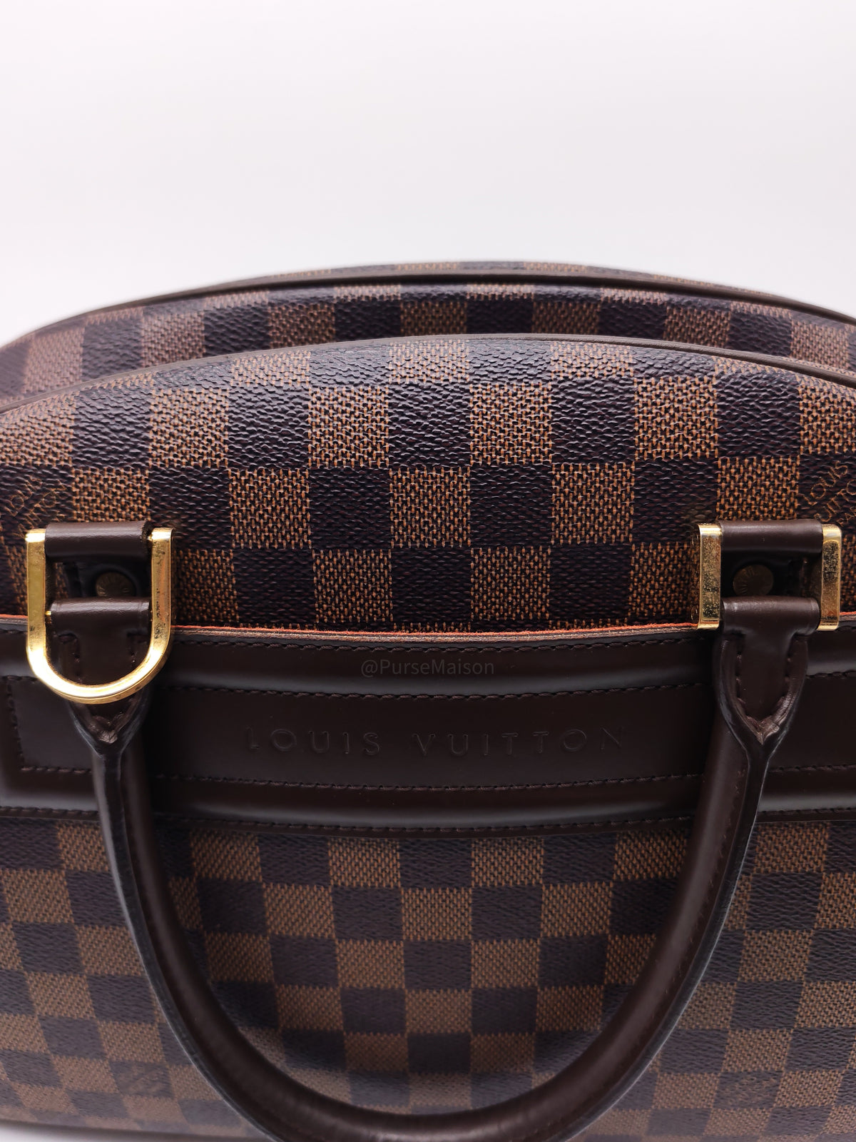 Louis Vuitton Nolita Hand Bag in Damier Ebene Canvas and Gold Hardware (Datecode: SP0022)