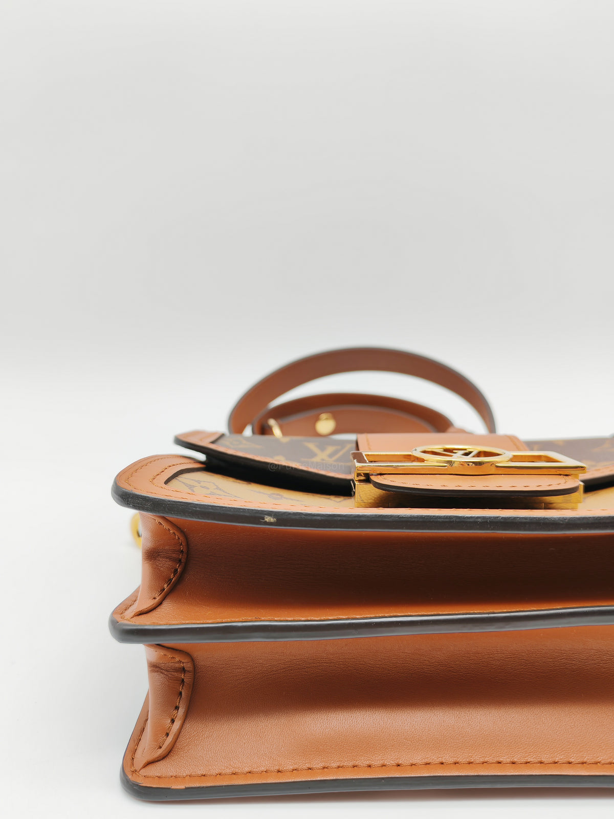 Louis Vuitton Mini Dauphine Bag in Monogram Reverse Canvas and Gold Hardware (Datecode: AA3179)