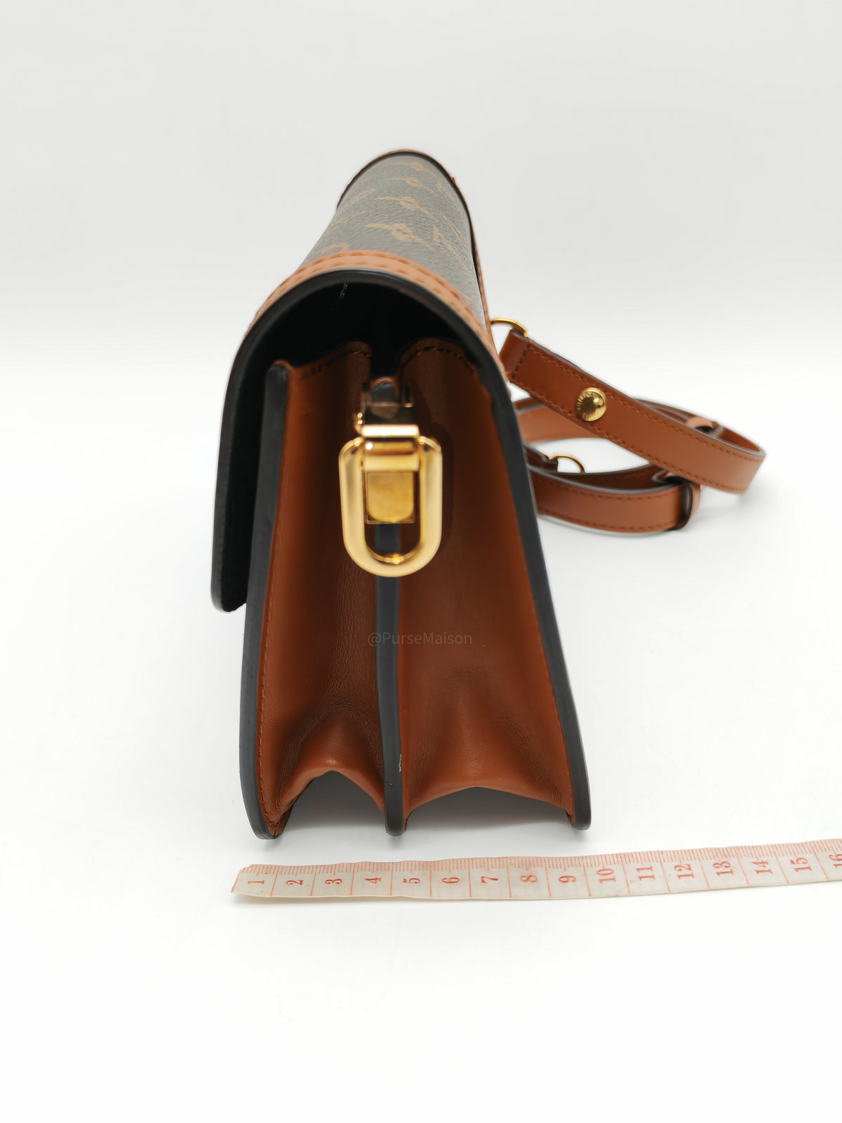 Louis Vuitton Mini Dauphine Bag in Monogram Reverse Canvas and Gold Hardware (Datecode: AA3179)