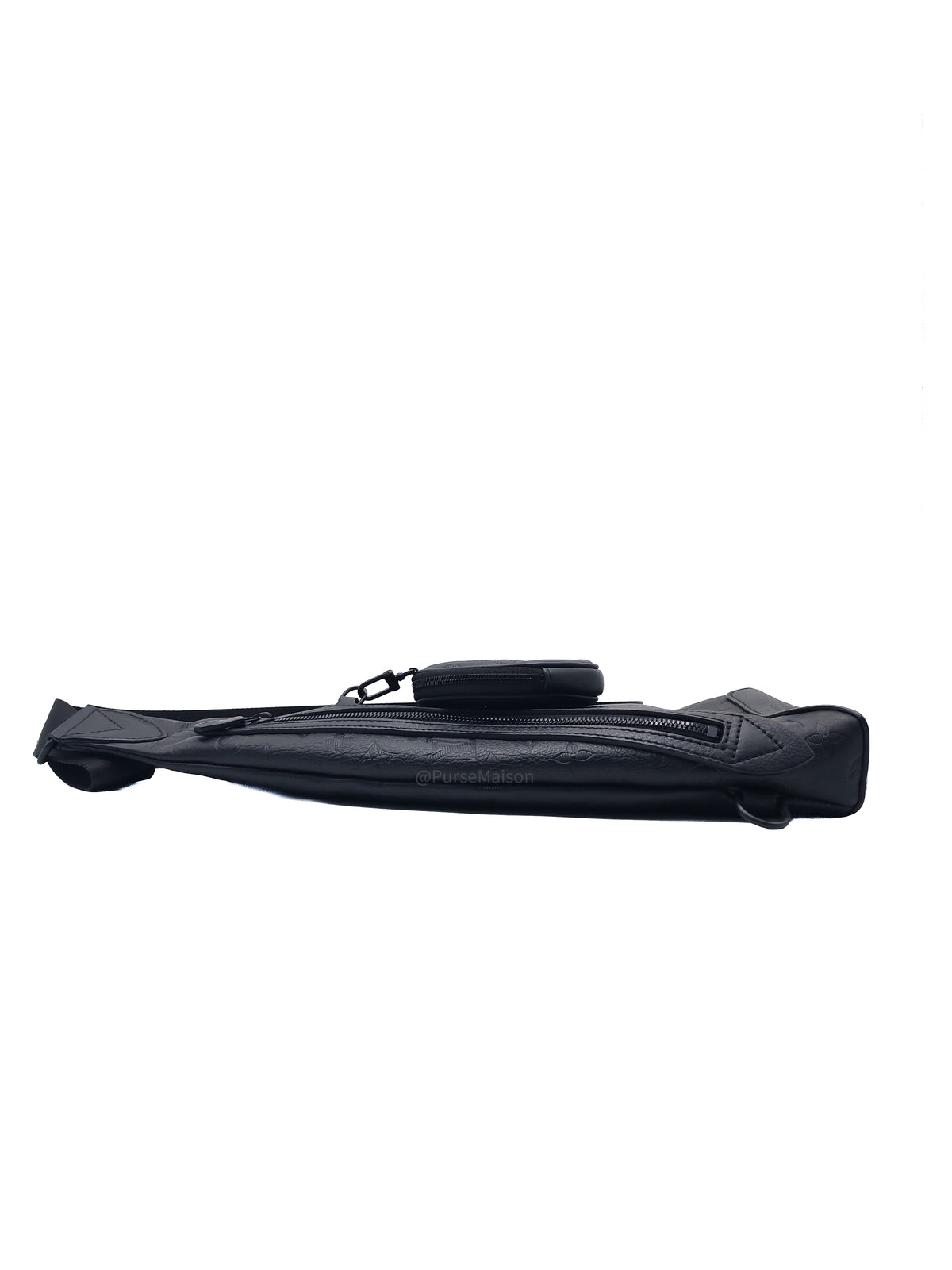 Louis Vuitton Duo Sling Bag in Monogram Shadow in Black Calfskin Leather