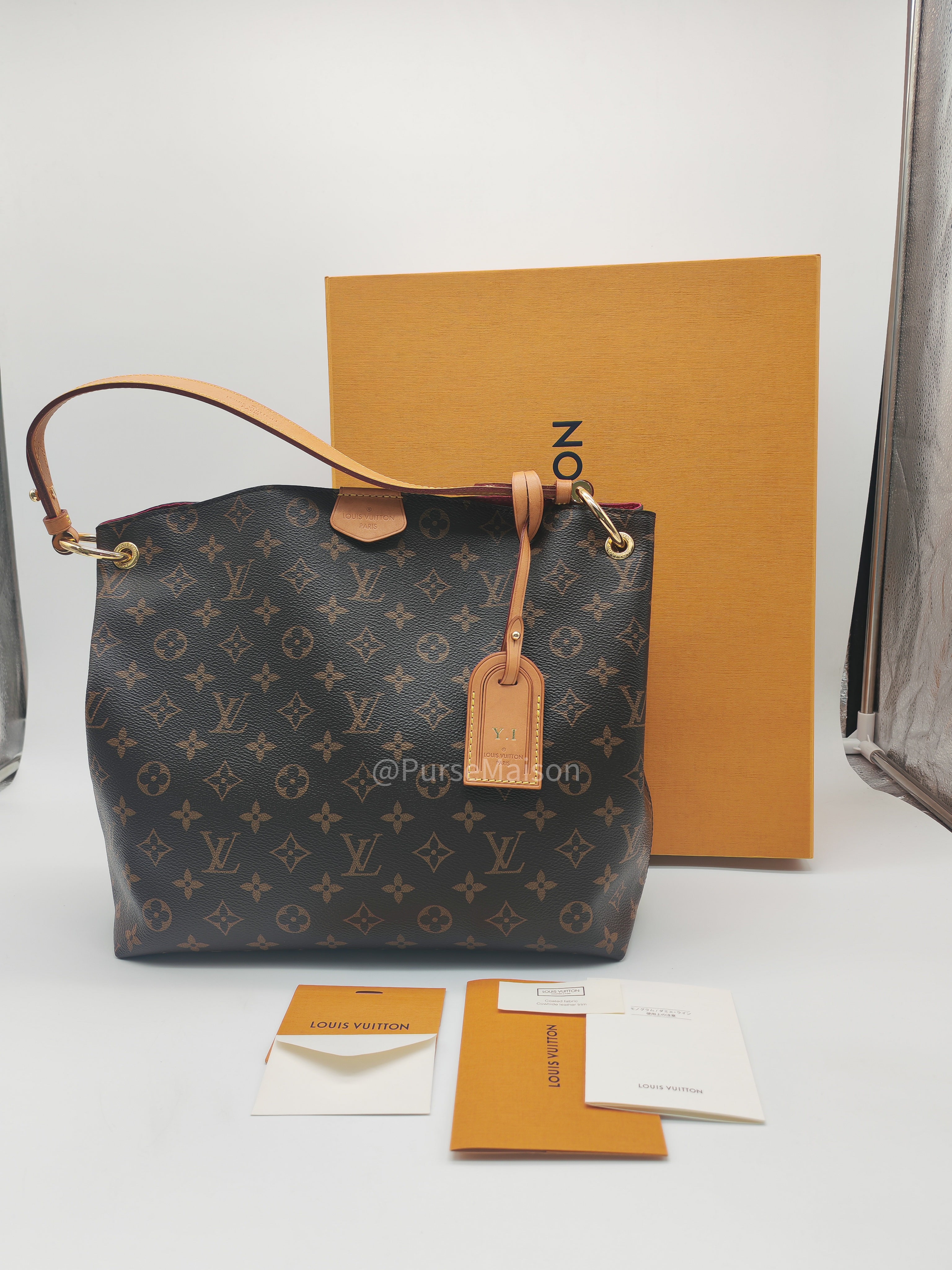 Louis Vuitton Graceful Hobo Bag PM in Monogram Canvas (Date Code: RI3189) with Y.I Hot Stamping