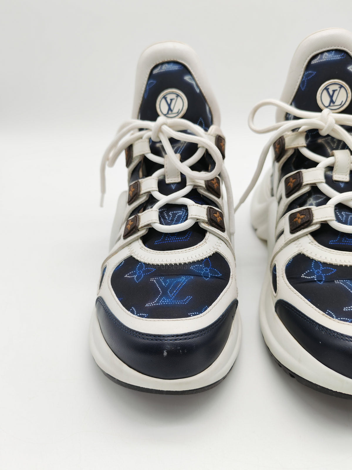 Louis Vuitton Monogram Archlight Sneakers in White and Navy Blue Size 37 EU (24cm)