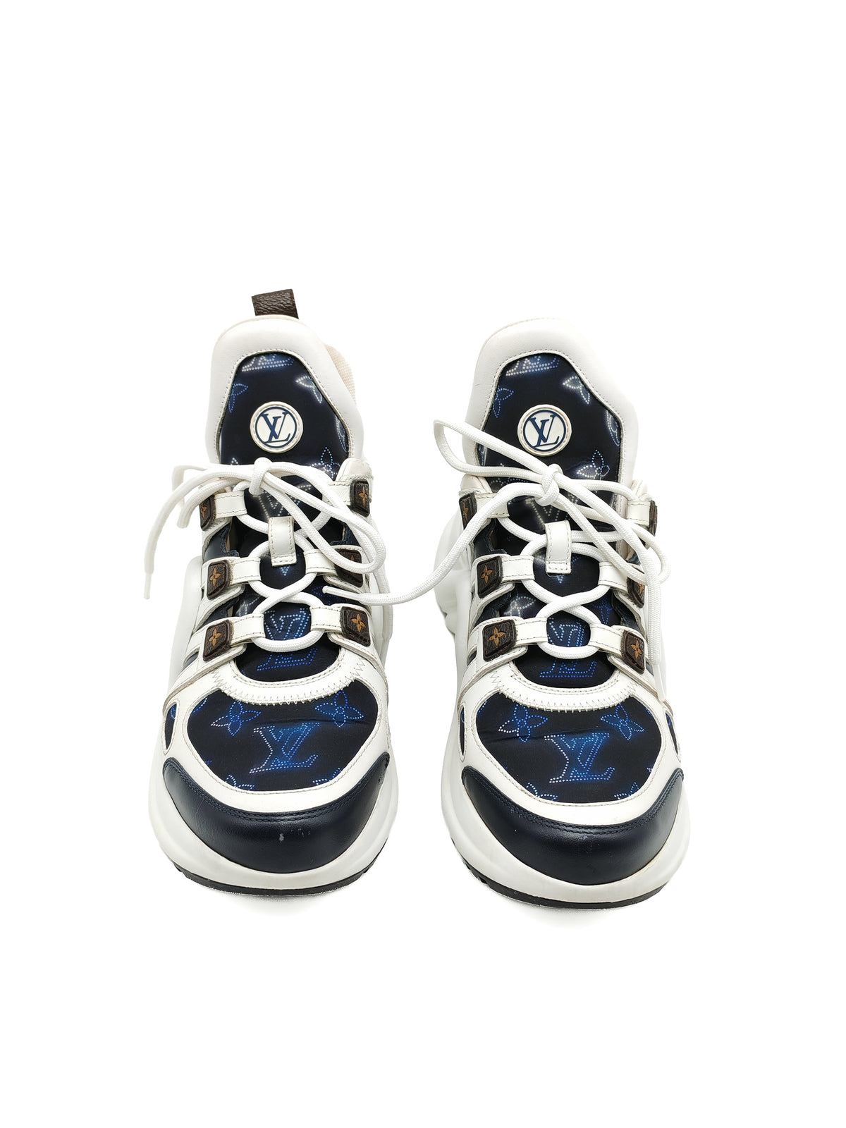Louis Vuitton Monogram Archlight Sneakers in White and Navy Blue Size 37 EU (24cm)