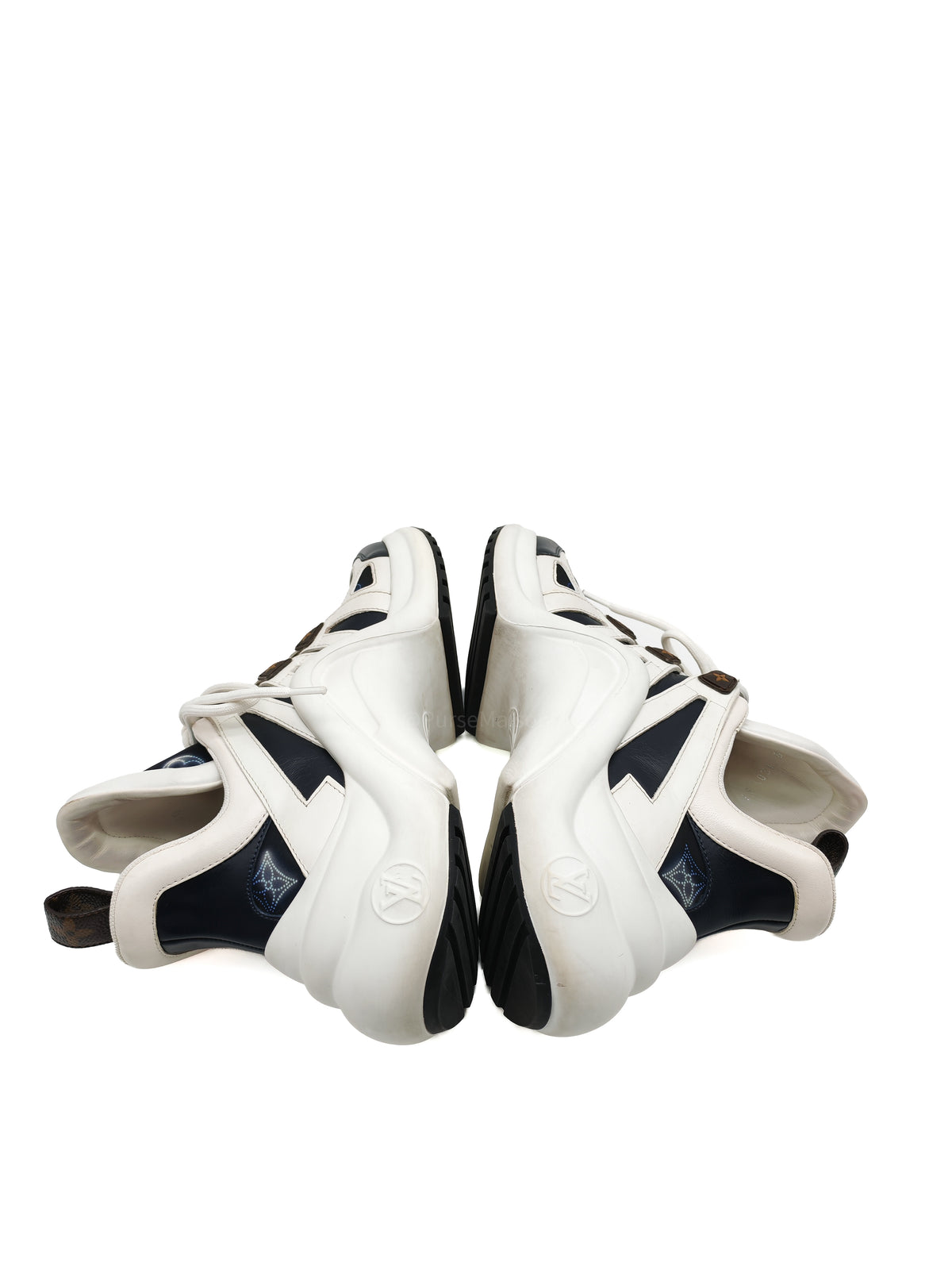 Louis Vuitton Monogram Archlight Sneakers in White and Navy Blue Size 37 EU (24cm)