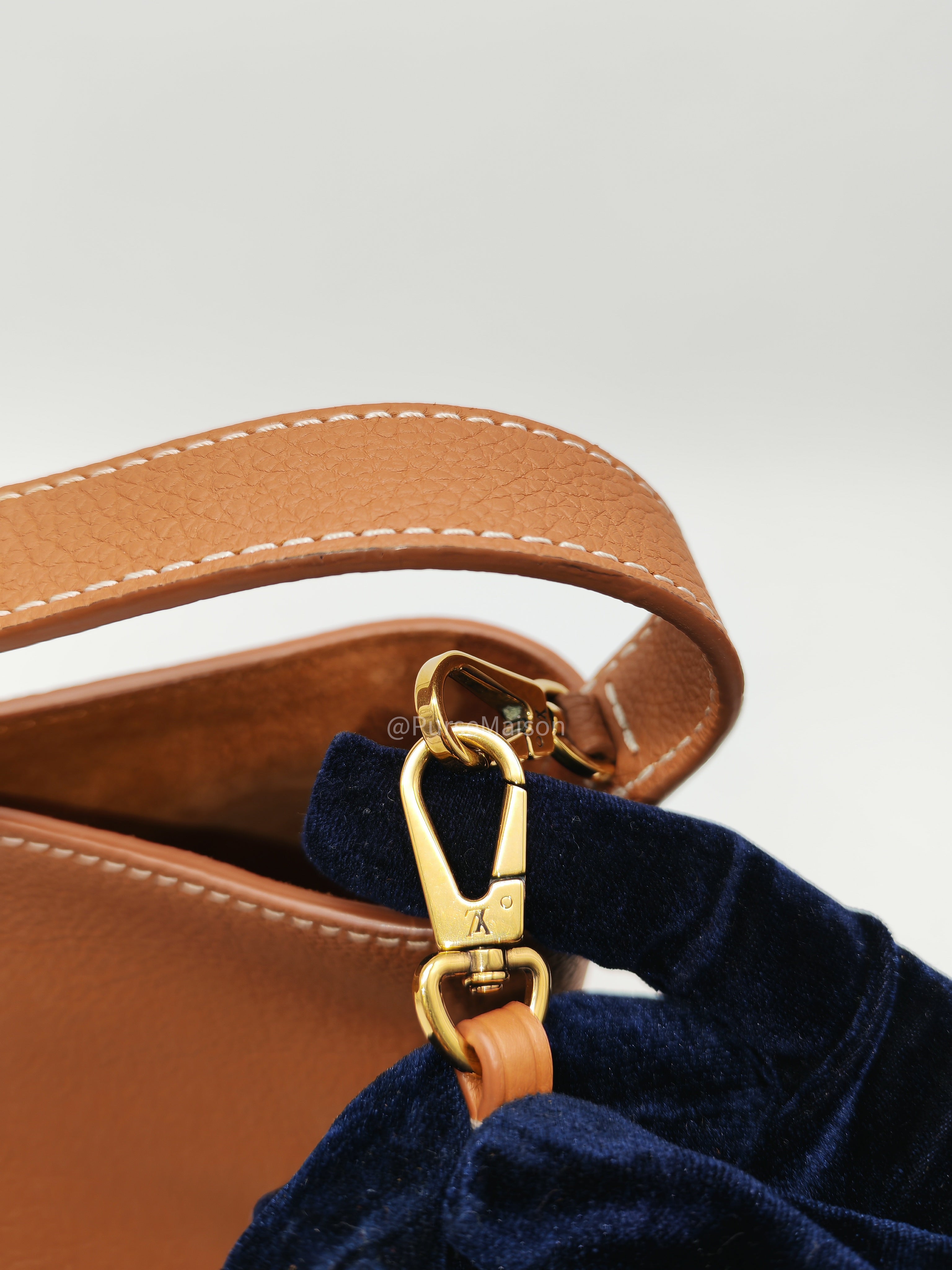 Louis Vuitton Low Key All BB in Cognac Grained Calfskin Leather and Gold Hardware Microchip