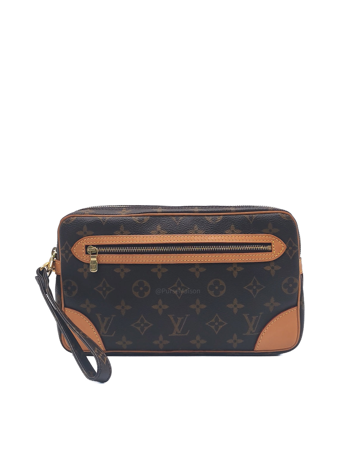 Louis Vuitton Marly Dragonne Clutch Bag in Monogram Canvas and Gold Hardware (Datecode: SL1003)