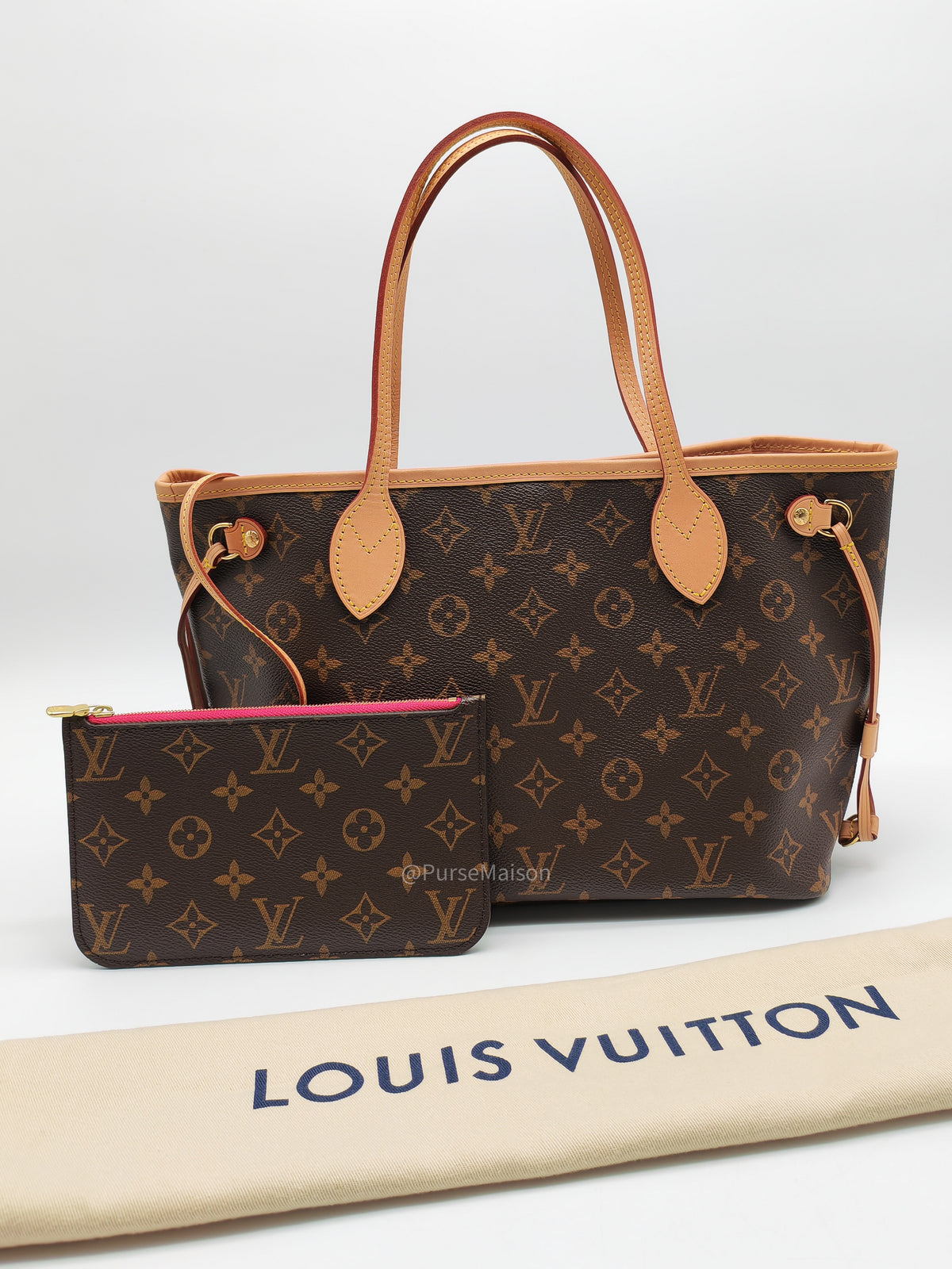 Louis Vuitton Neverfull PM in Monogram Canvas and Gold Hardware Microchip
