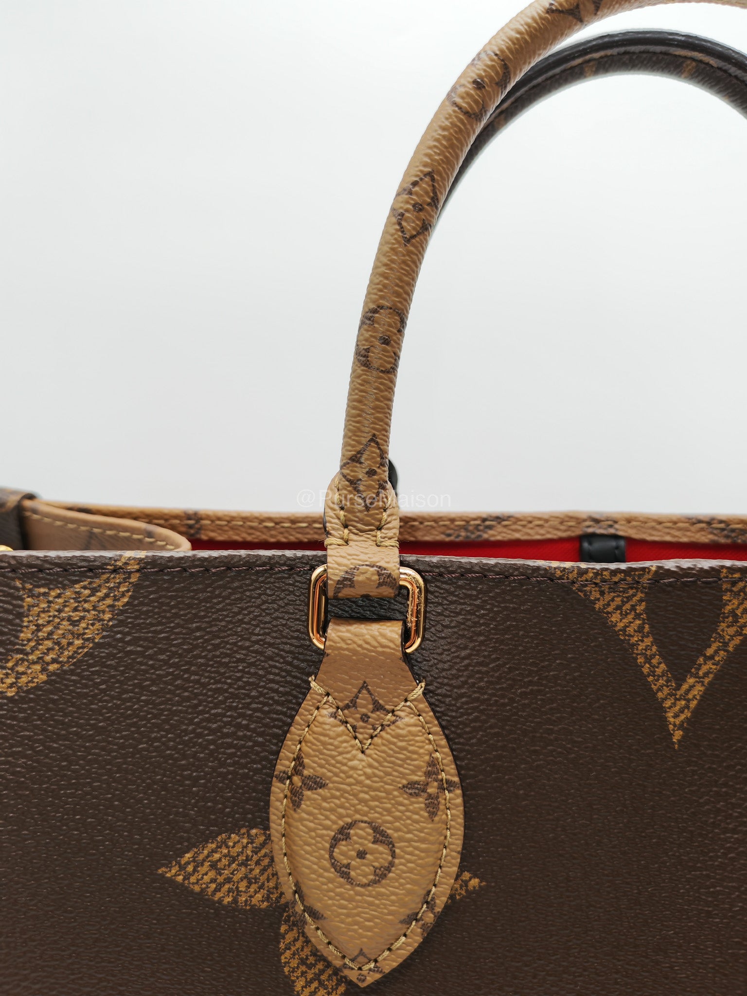 Louis Vuitton OntheGo GM Tote Bag in Reverse Monogram Canvas (Date Code: FL0250)