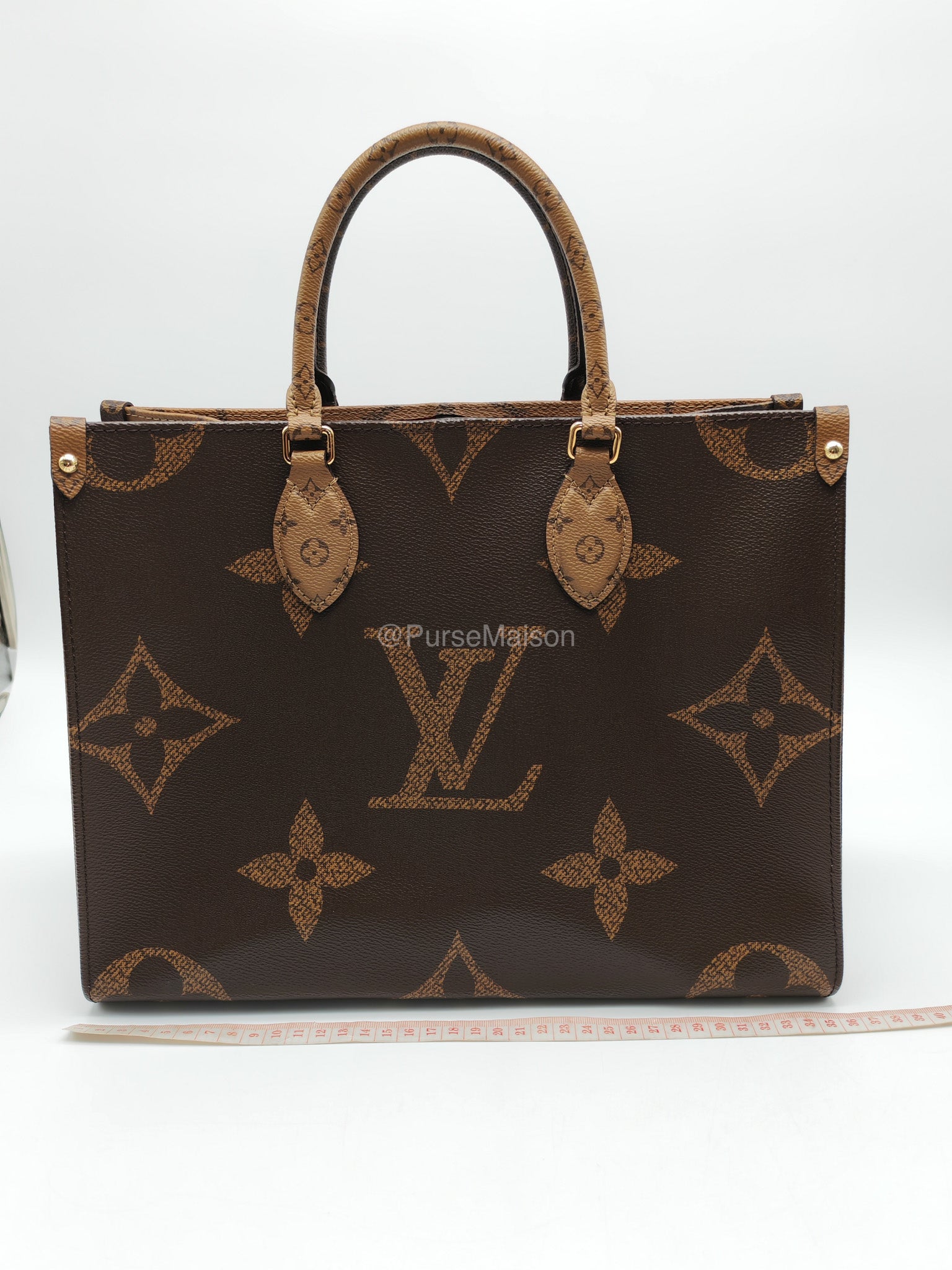 Louis Vuitton OntheGo GM Tote Bag in Reverse Monogram Canvas (Date Code: FL0250)