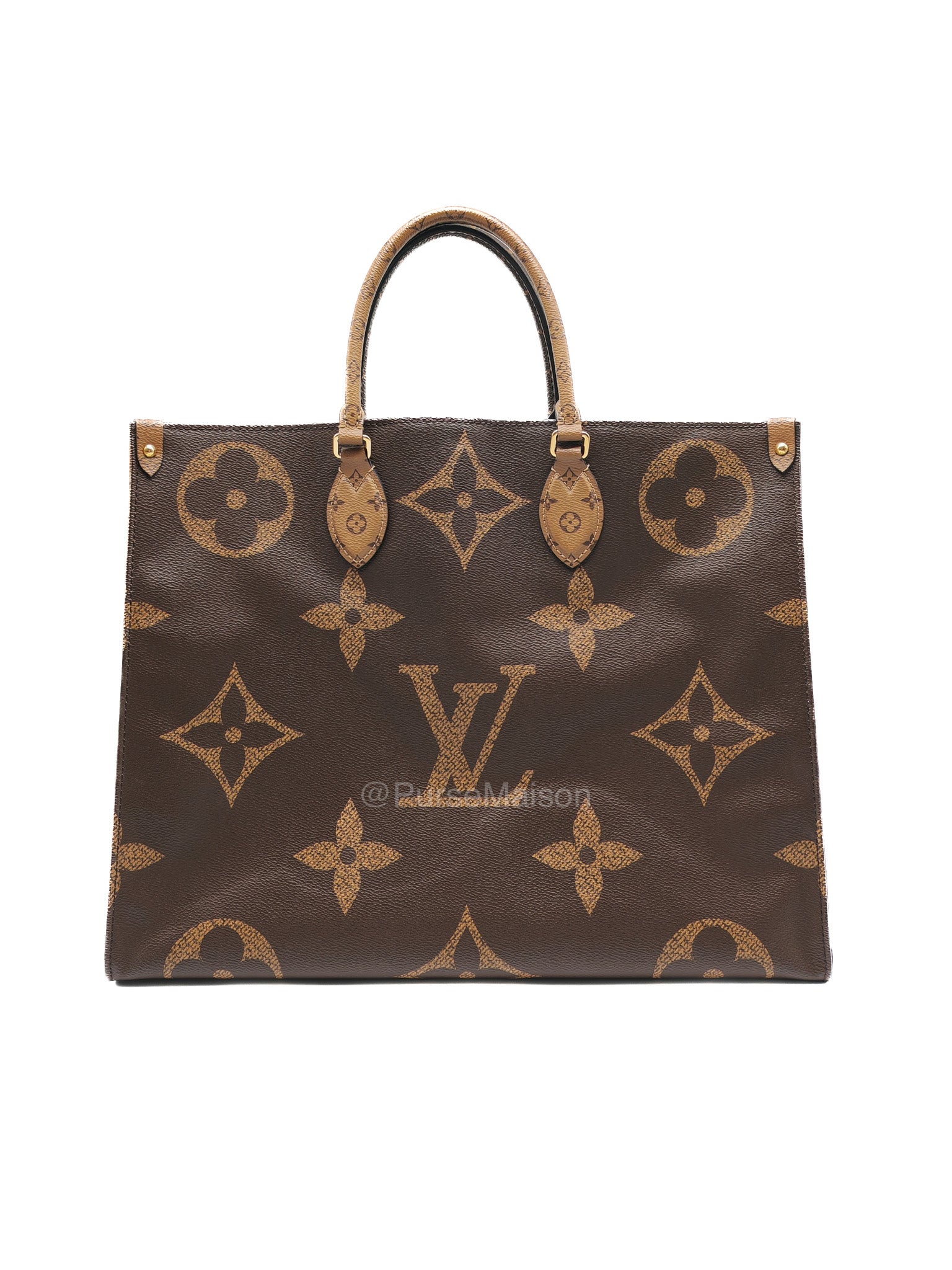 Louis Vuitton OntheGo GM Tote Bag in Reverse Monogram Canvas (Date Code: FL0250)