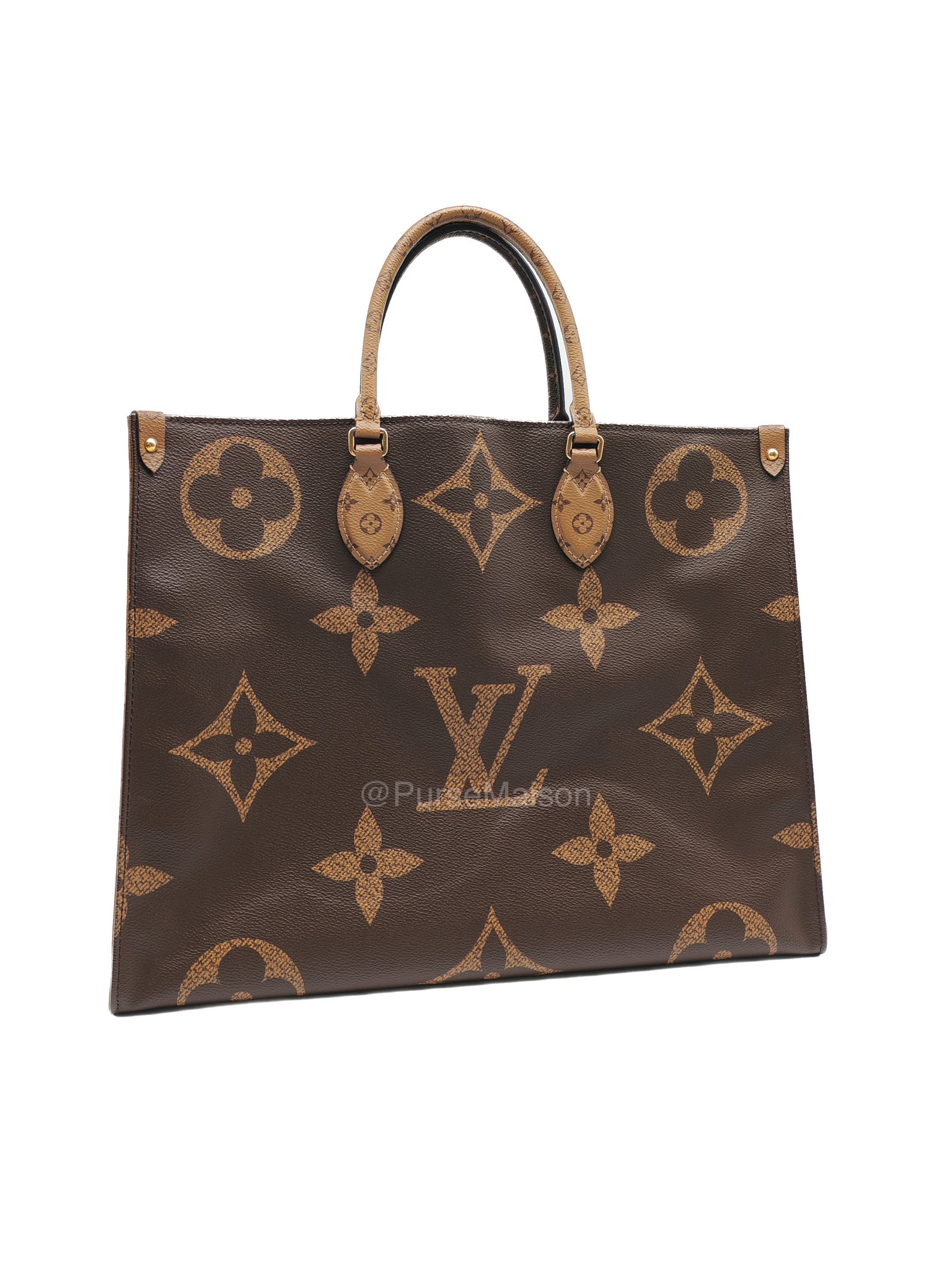Louis Vuitton OntheGo GM Tote Bag in Reverse Monogram Canvas (Date Code: FL0250)