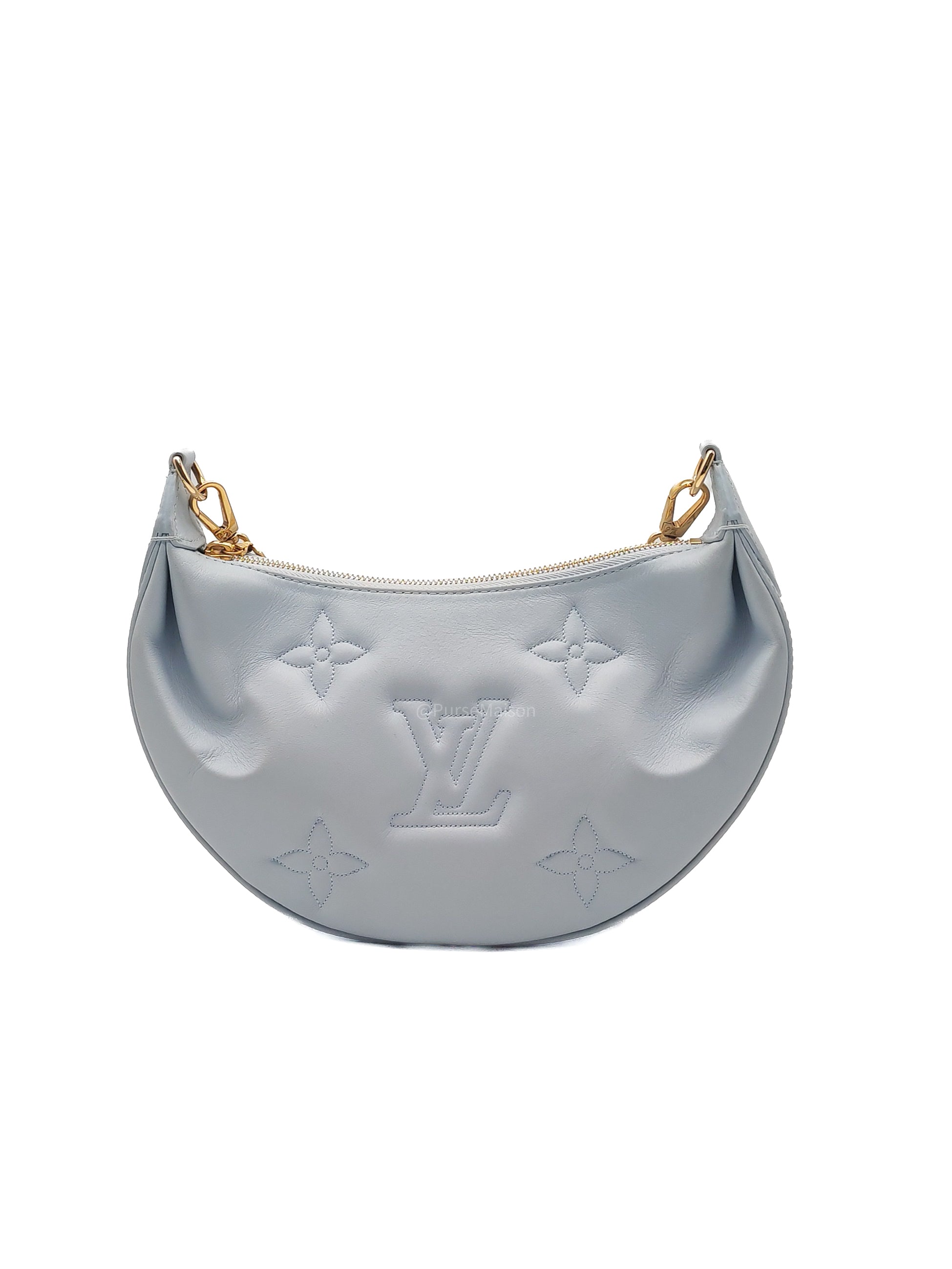 Louis Vuitton Bubblegram Over The Moon Shoulder Bag in Glacier Blue Calfskin Leather and Gold Hardware Microchip
